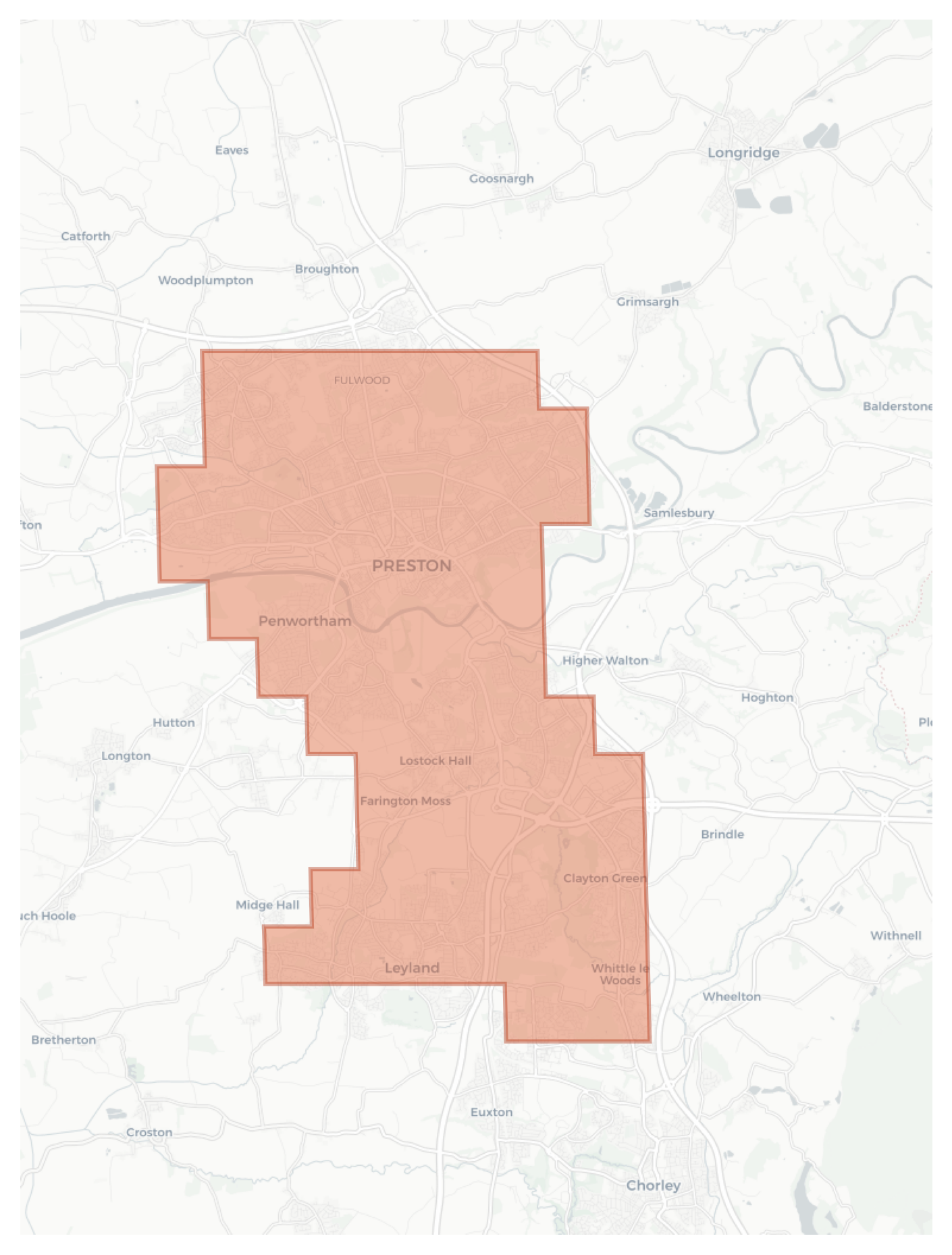 Preston geographic map