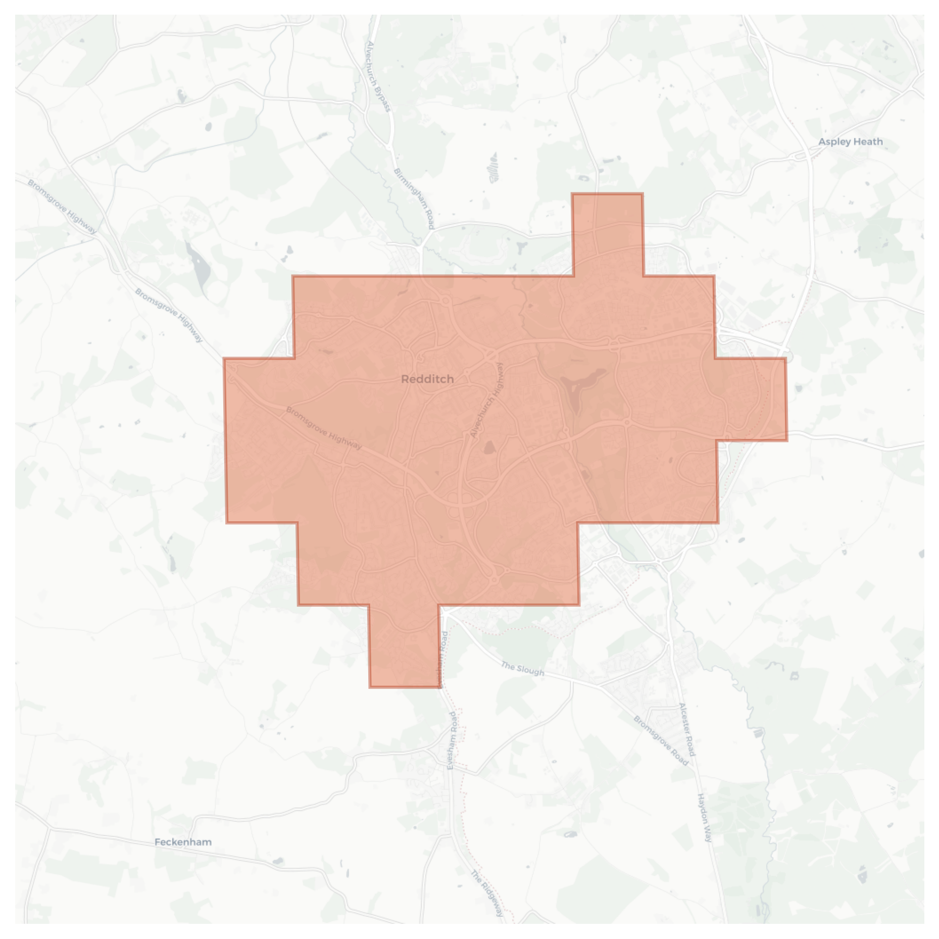 Redditch geographic map