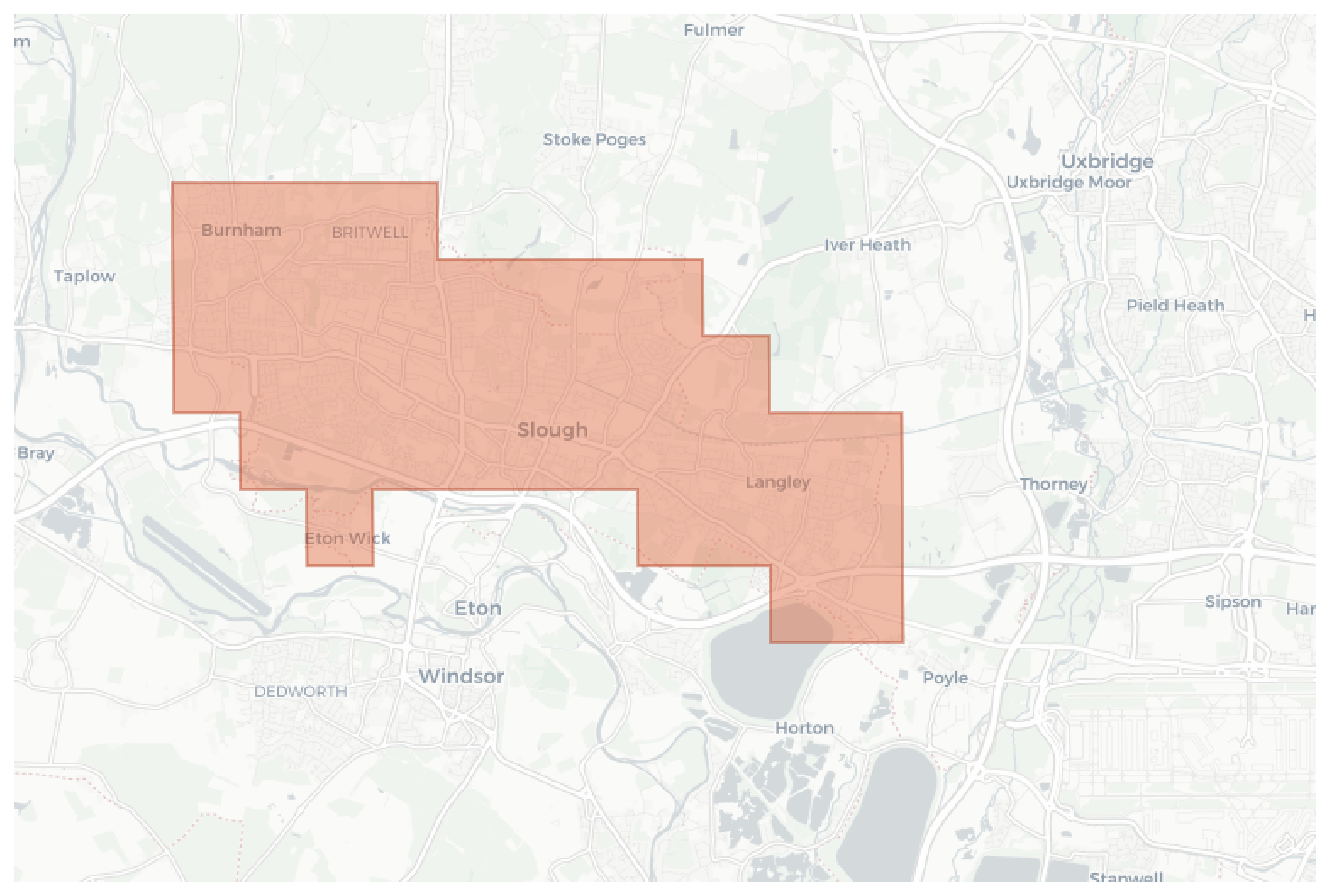 Slough geographic map