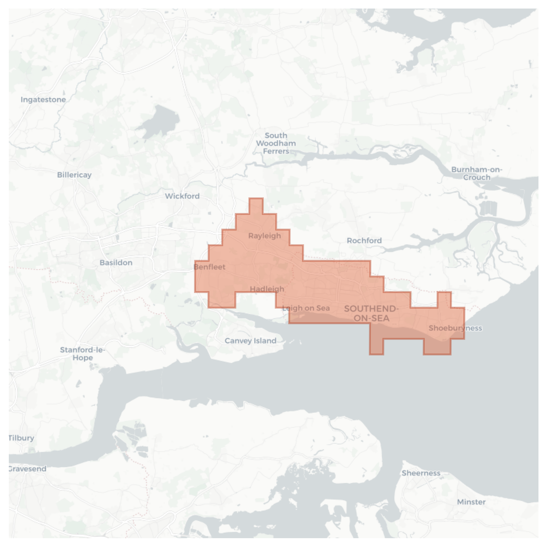 Southend-on-Sea geographic map