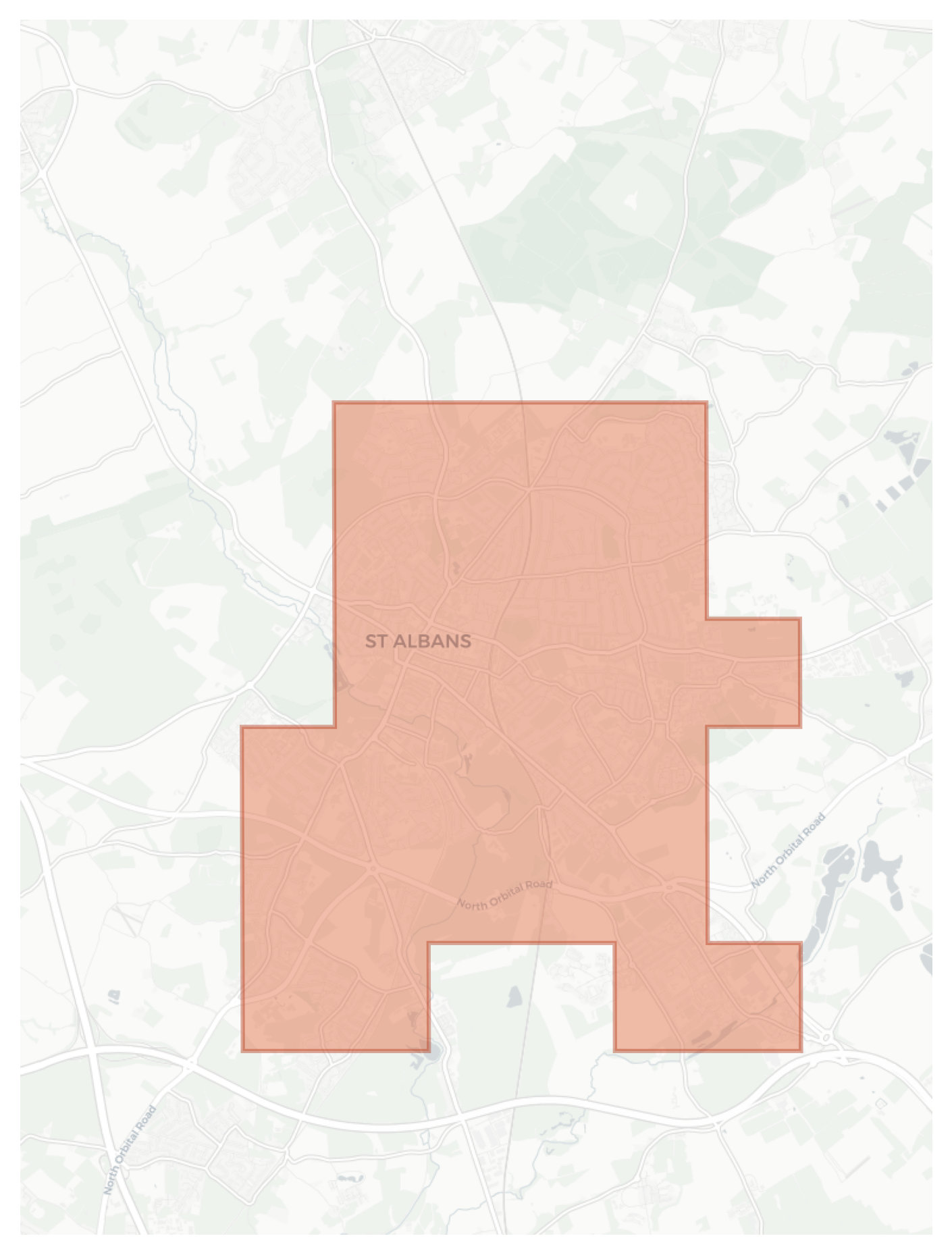 St Albans geographic map