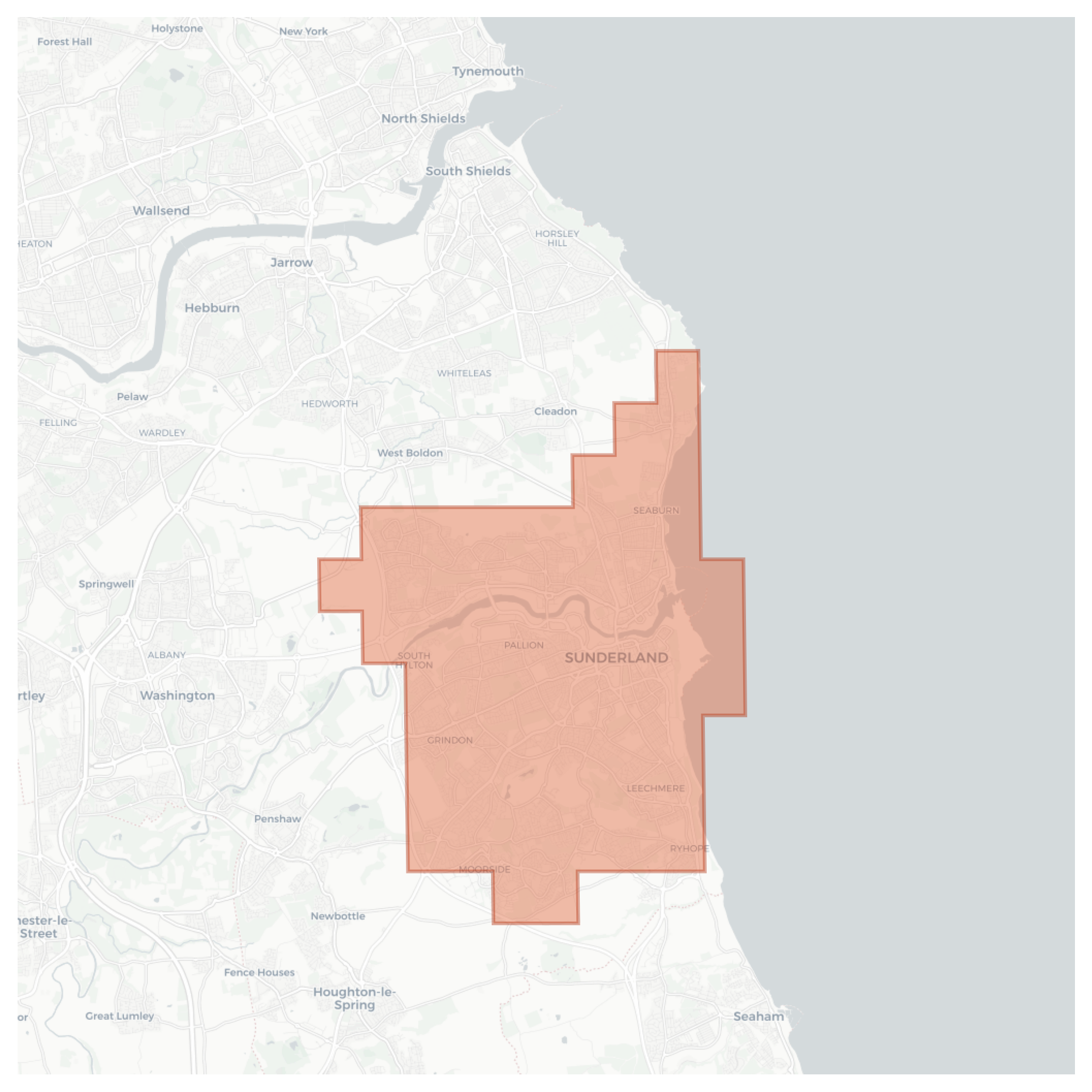 Sunderland geographic map
