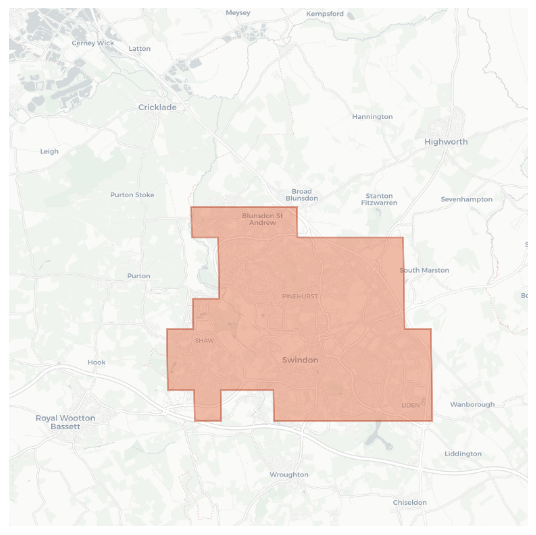 Swindon geographic map