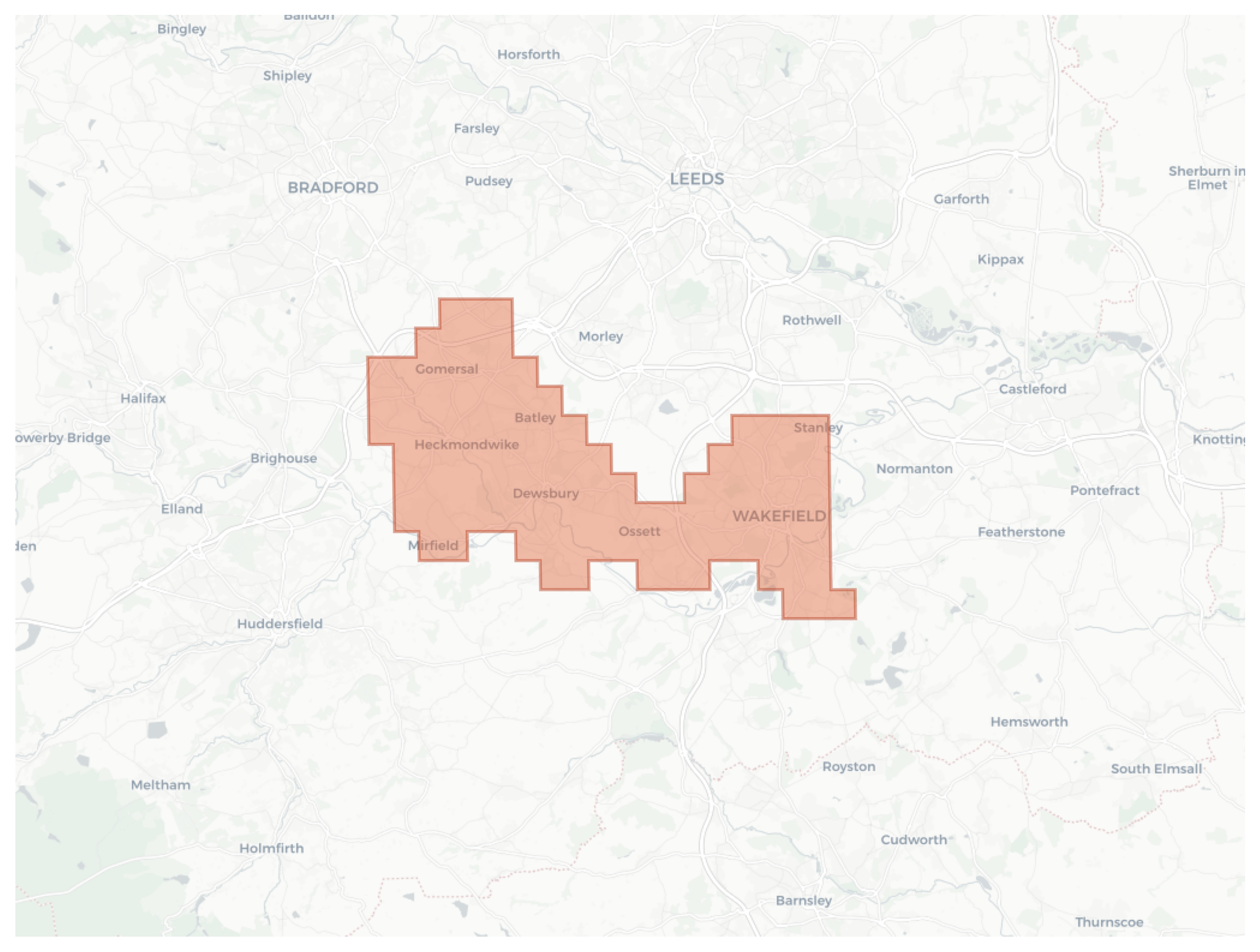 Wakefield geographic map