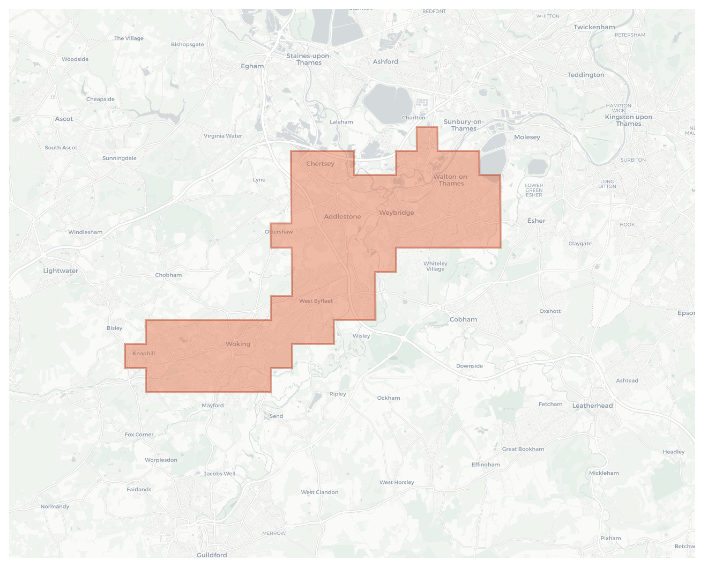 Walton-on-Thames geographic map