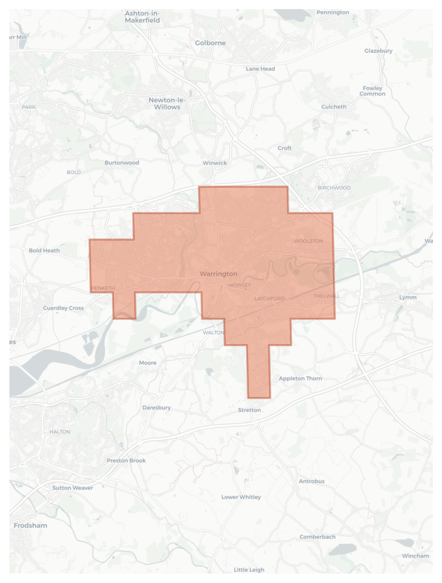 Warrington geographic map