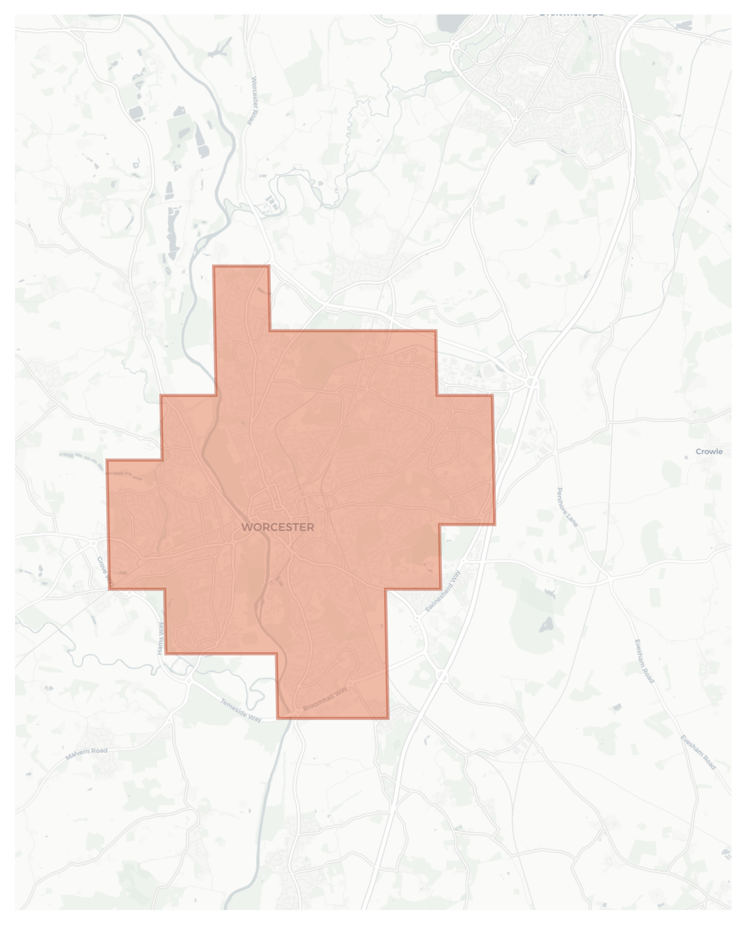 Worcester geographic map