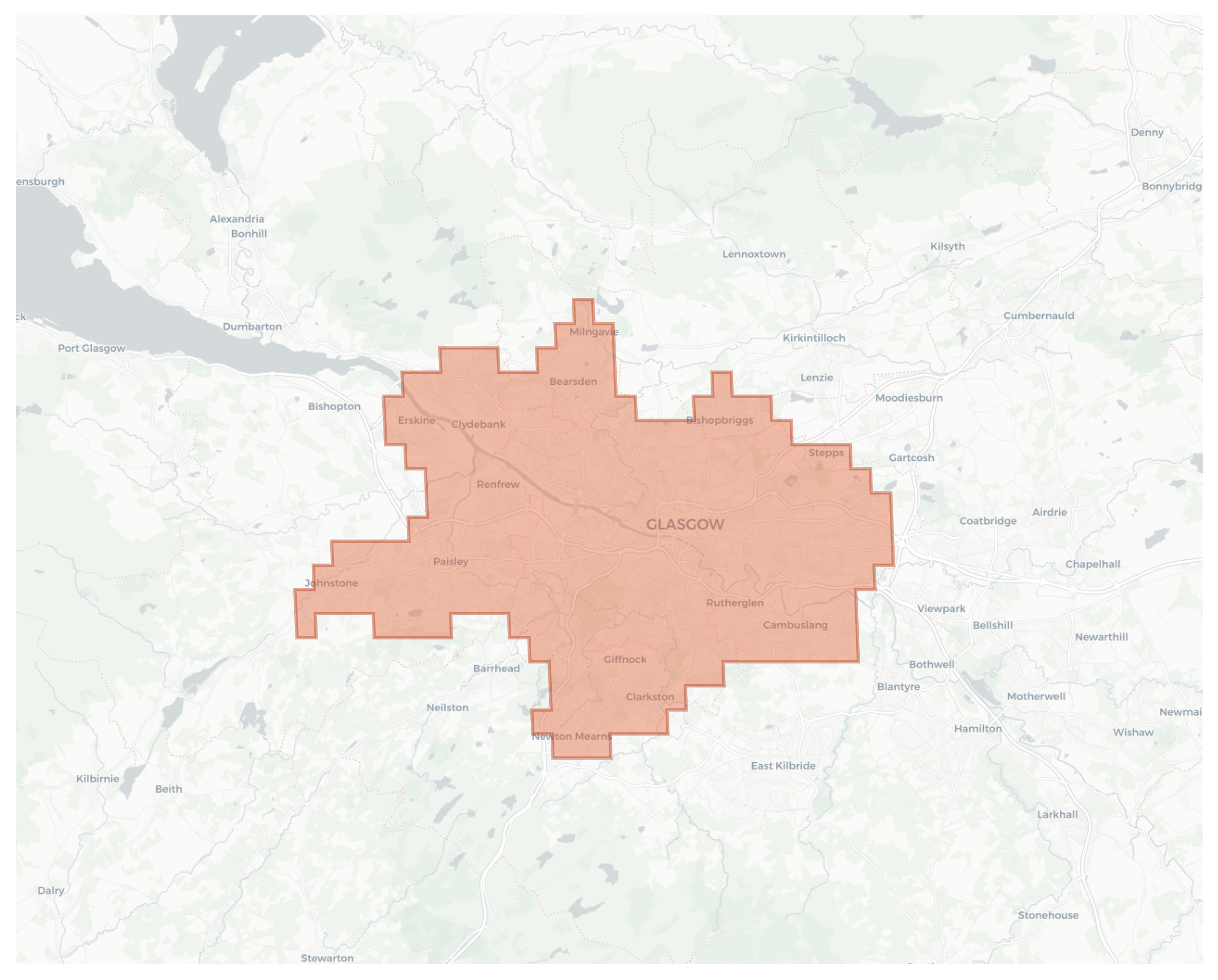 Glasgow geographic map