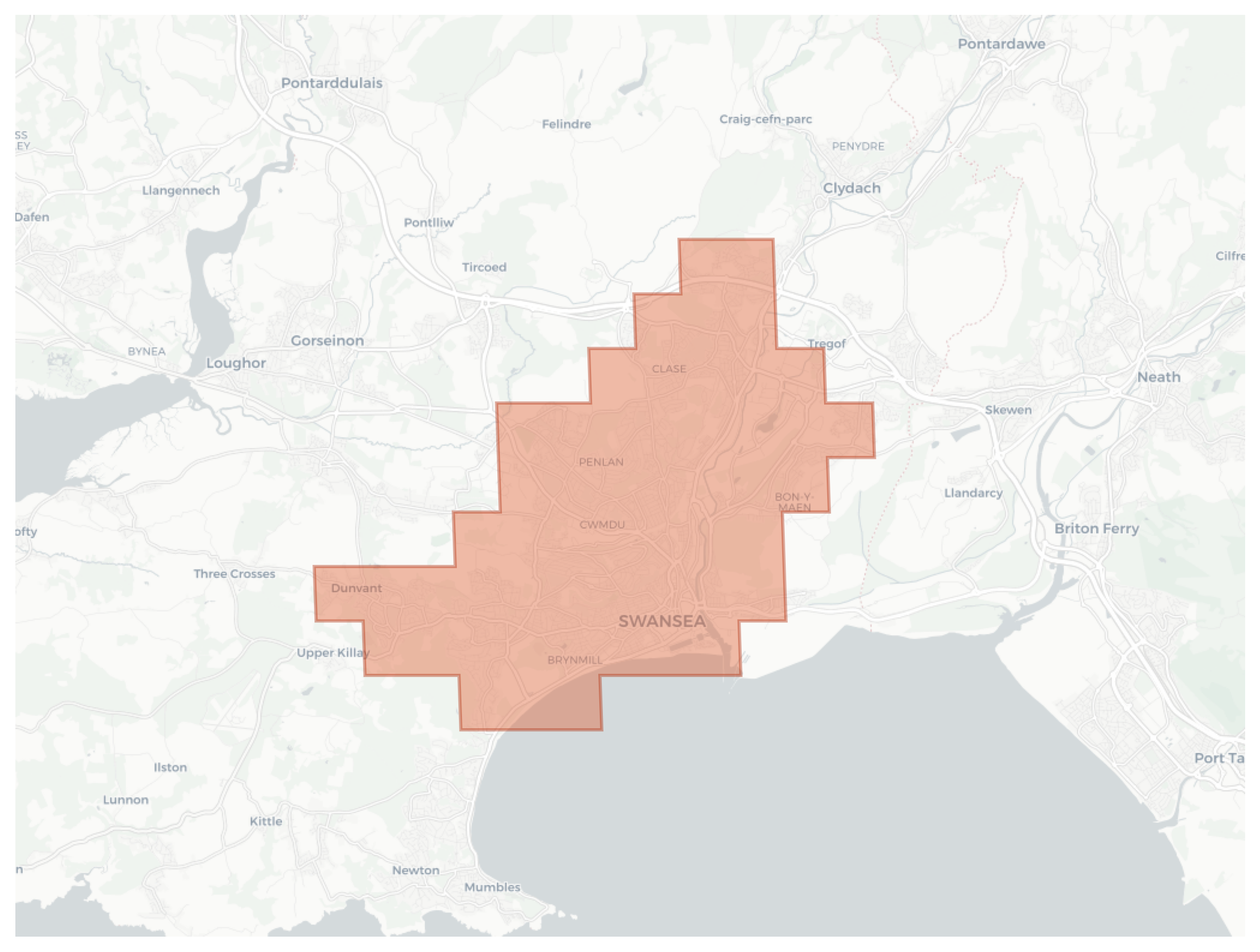 Swansea geographic map