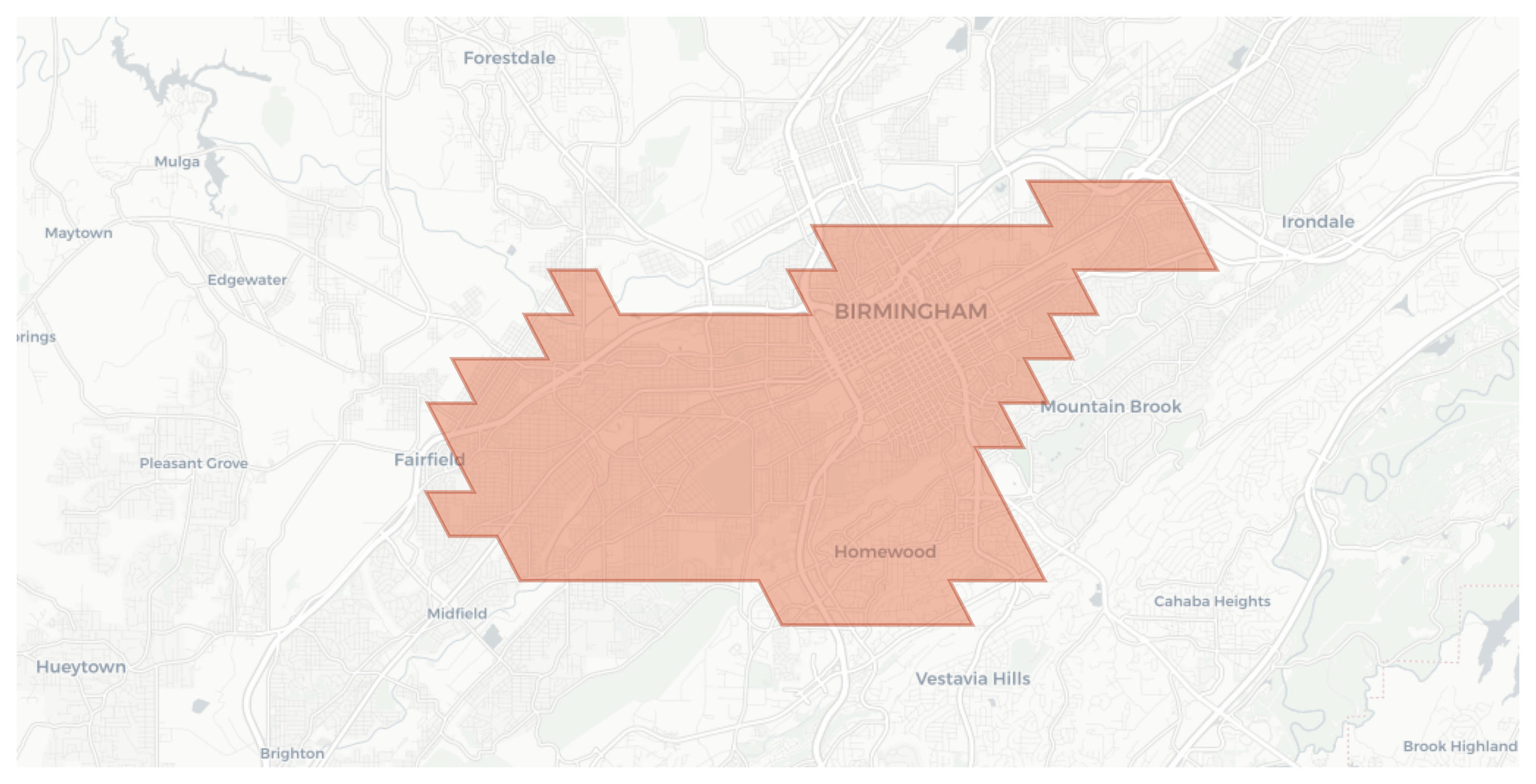 Birmingham geographic map