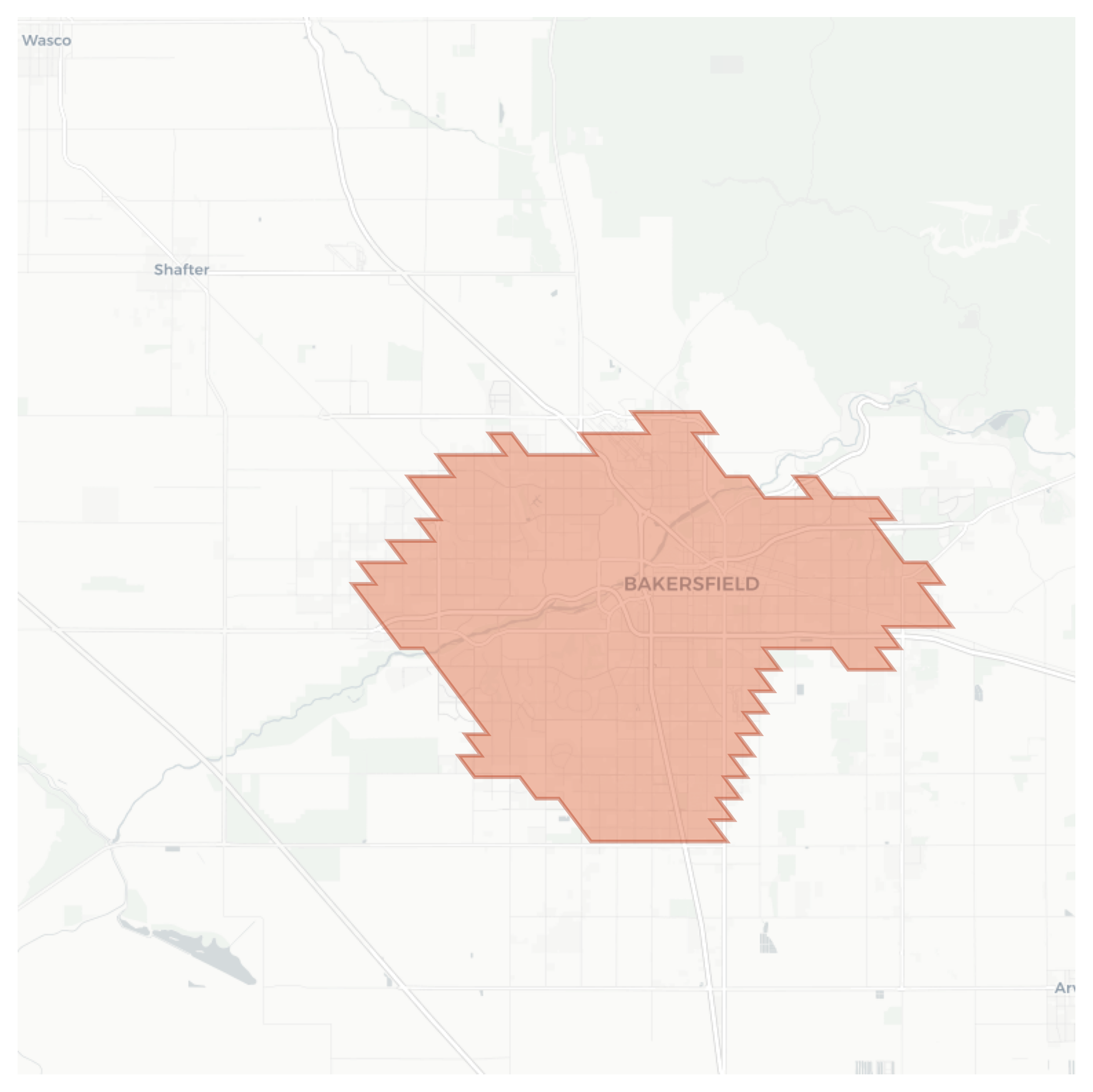 Bakersfield geographic map