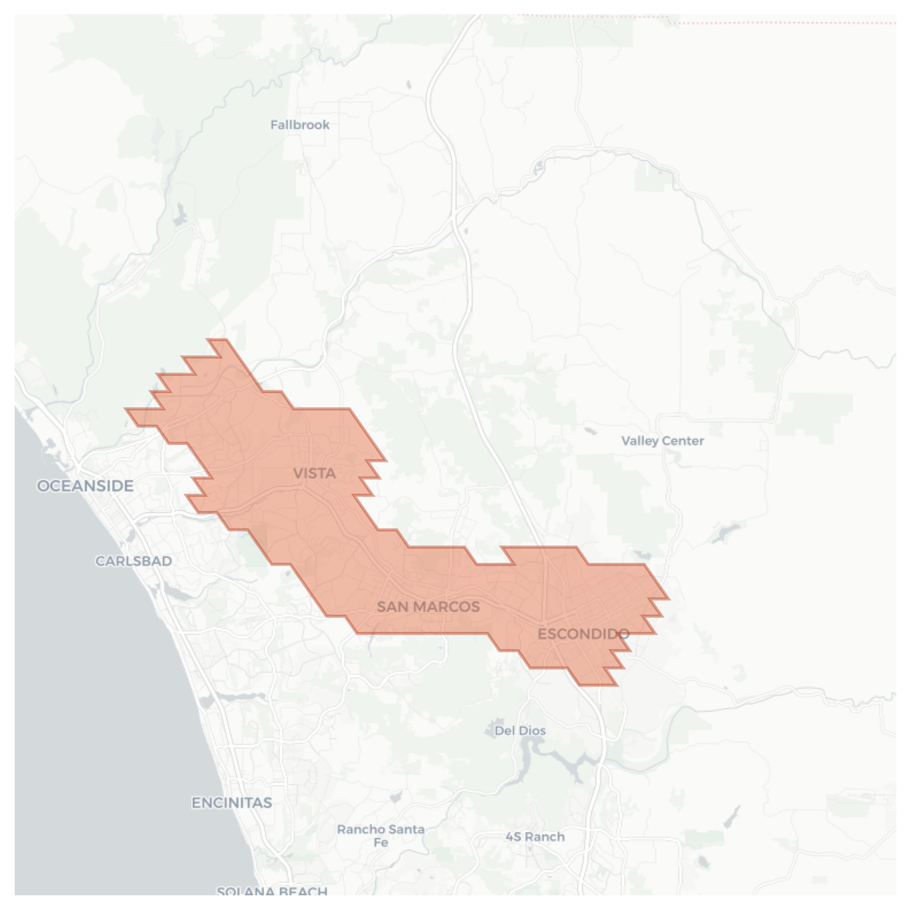 Escondido geographic map