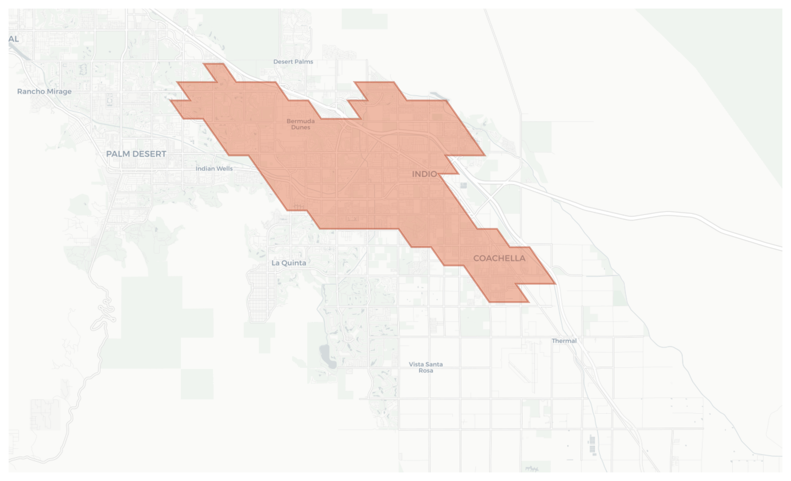Indio geographic map