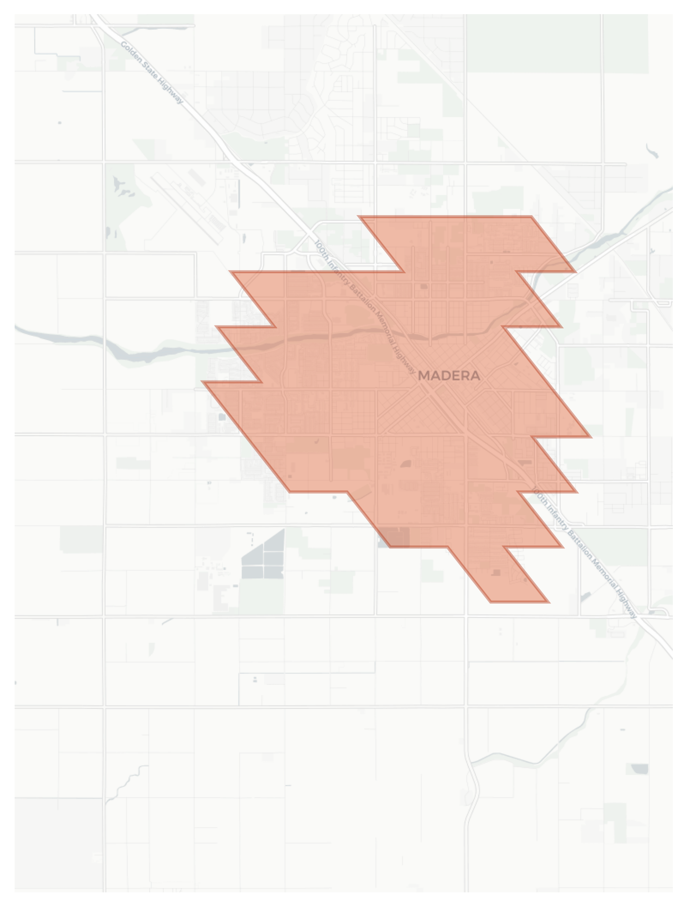 Madera geographic map