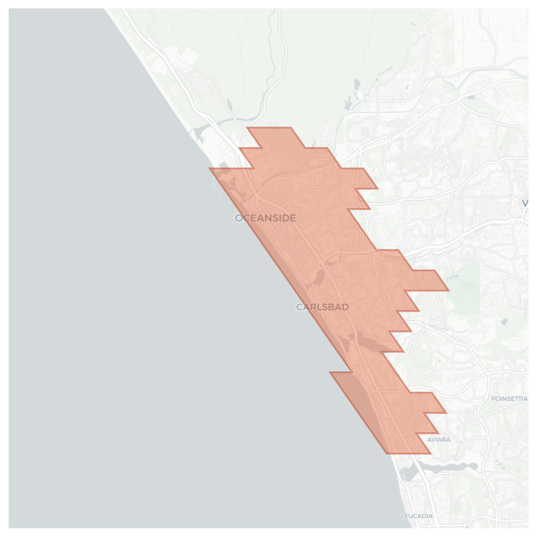 Oceanside geographic map