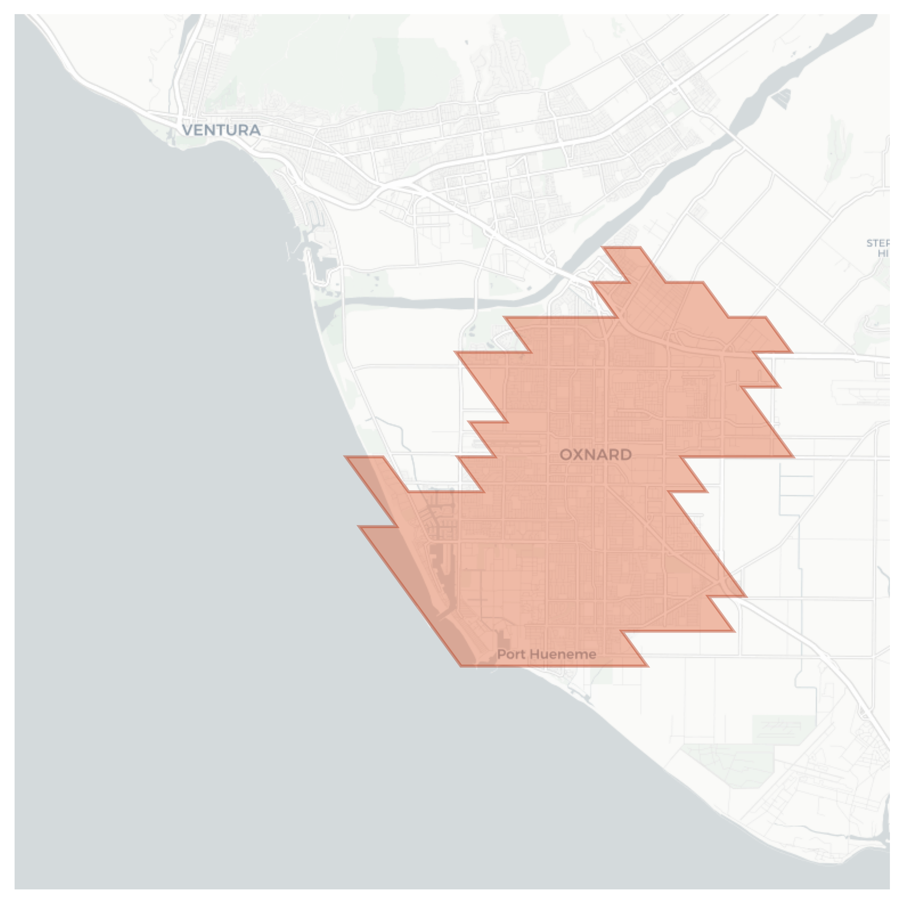 Oxnard geographic map