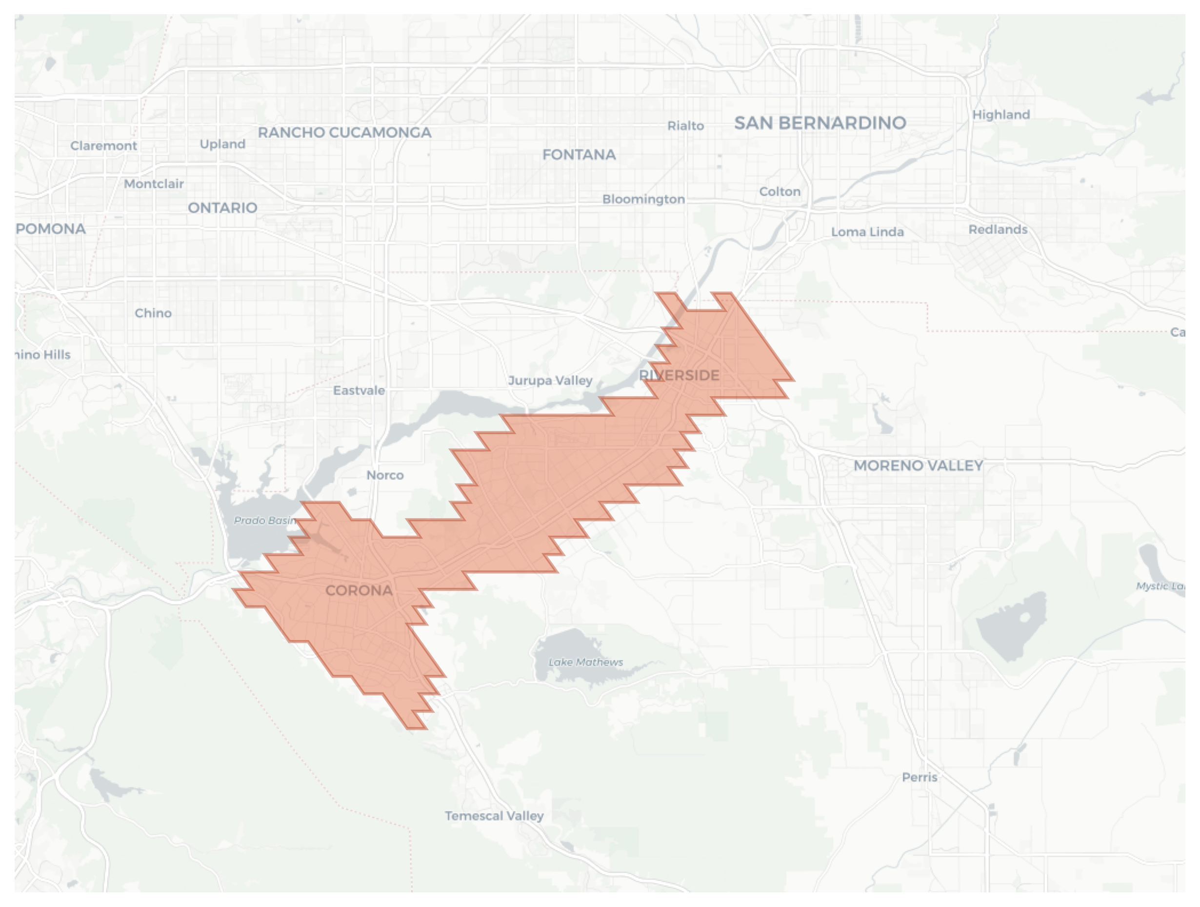 Riverside geographic map