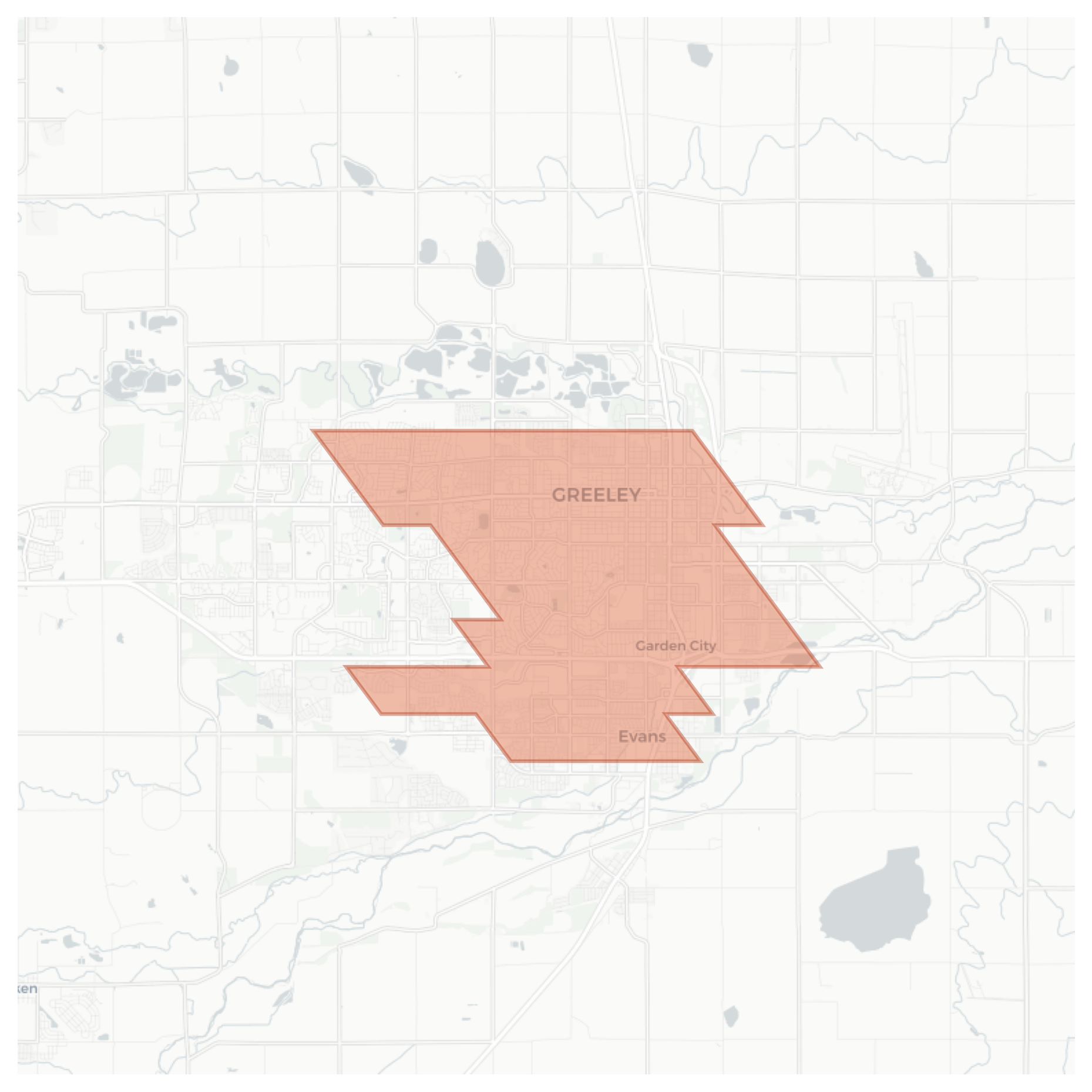 Greeley geographic map