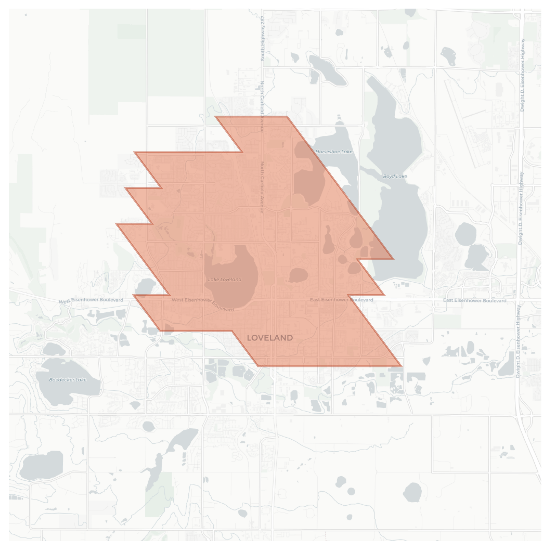 Loveland geographic map