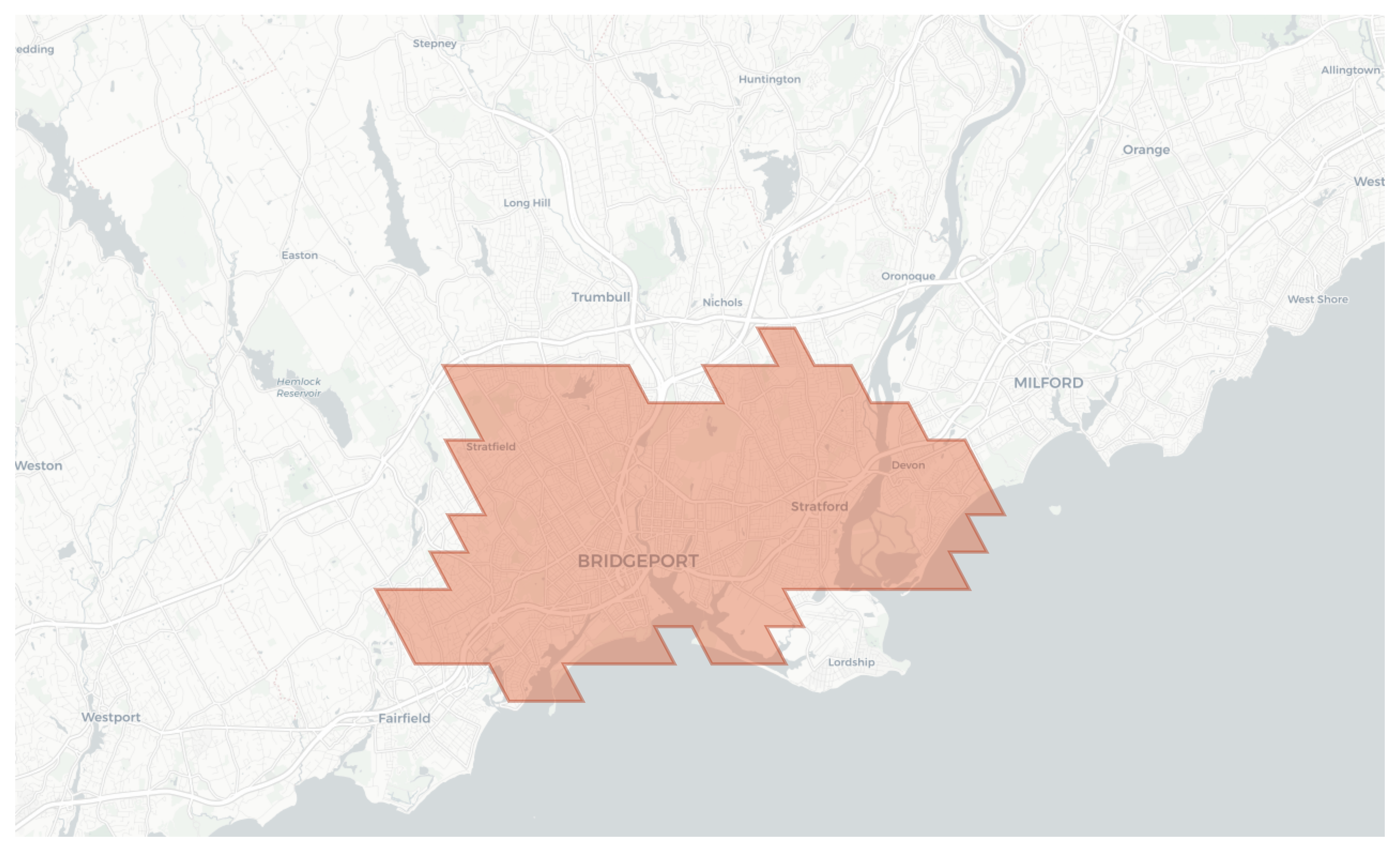 Bridgeport geographic map