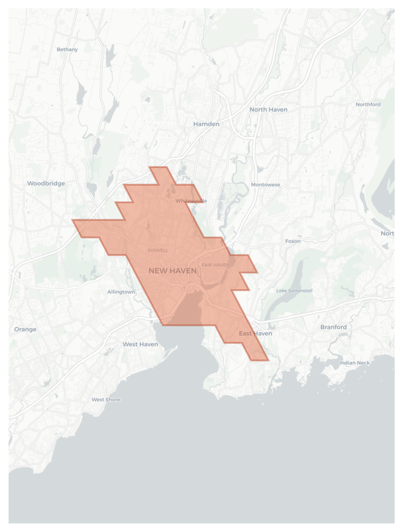 New Haven geographic map