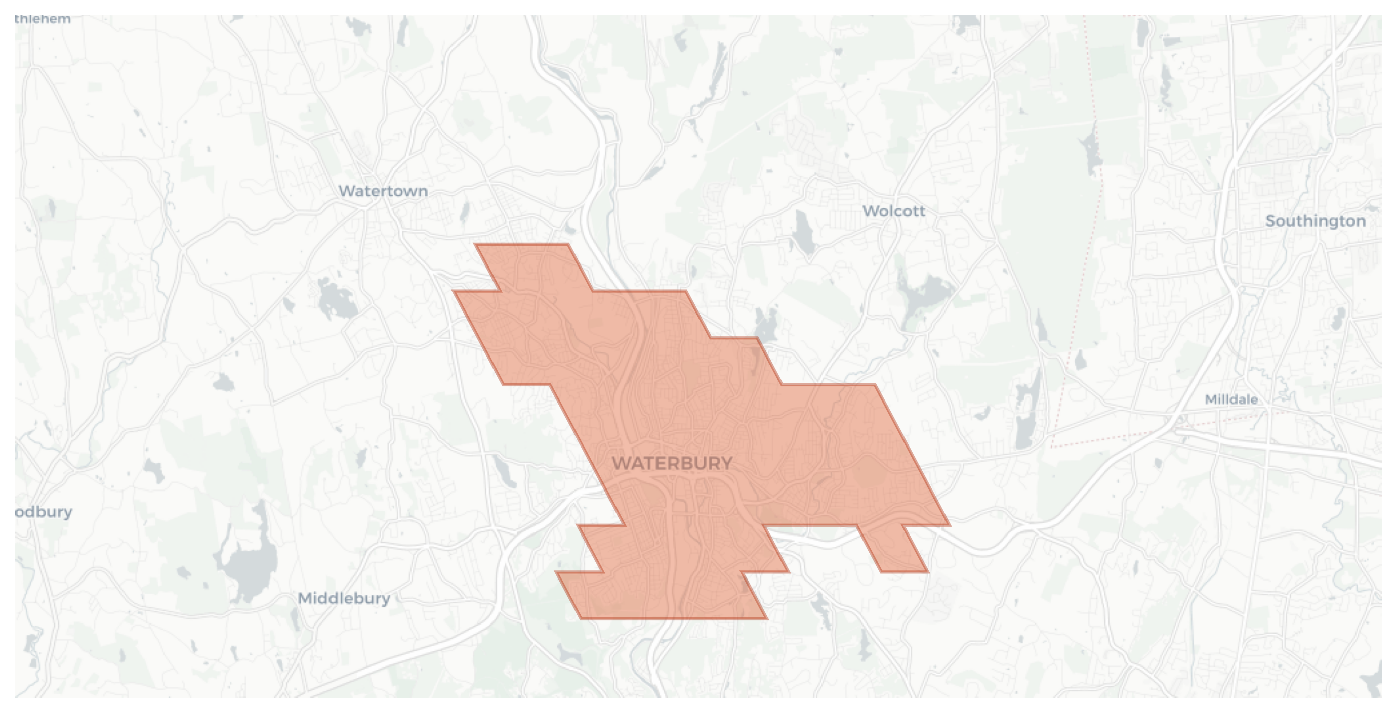 Waterbury geographic map