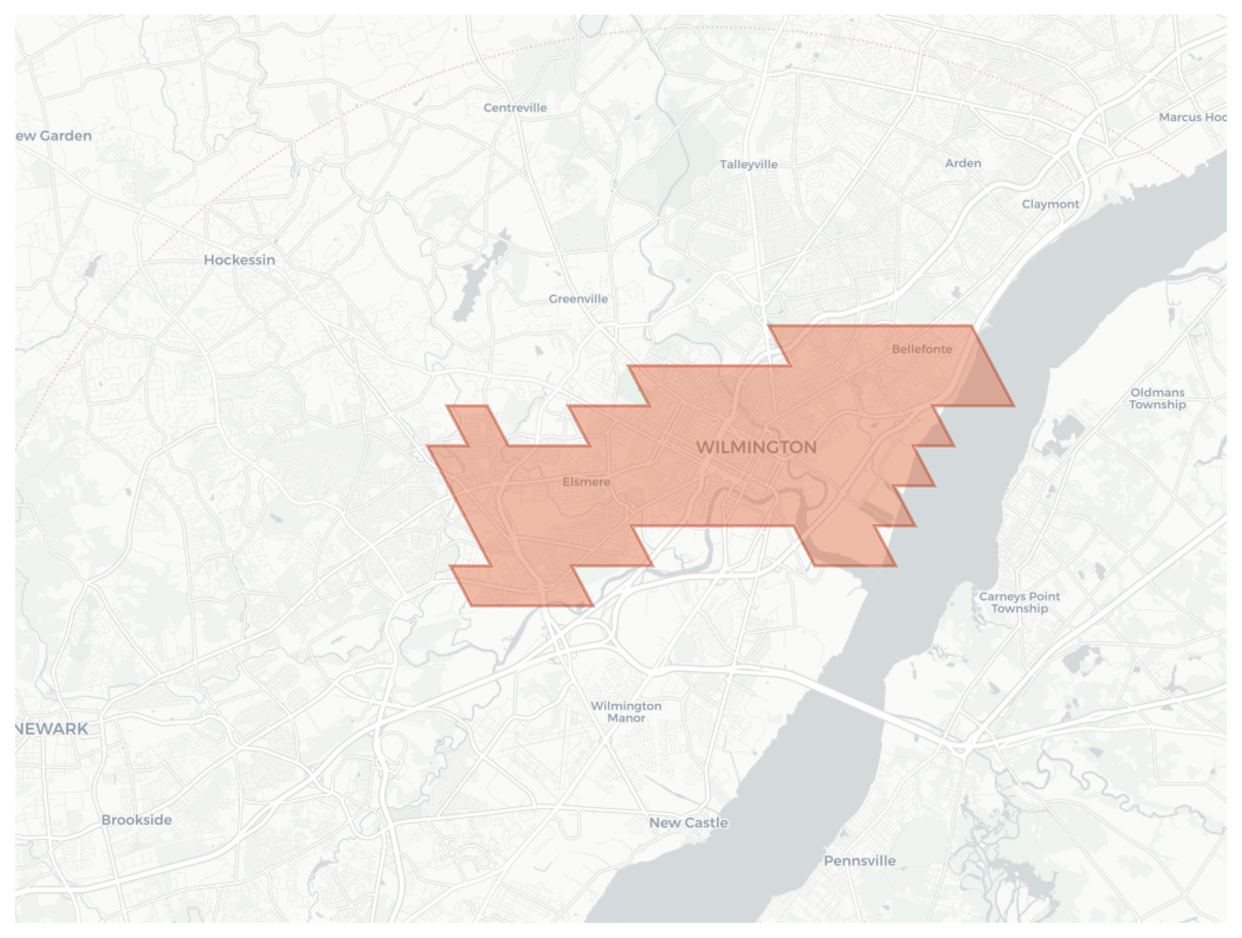 Wilmington geographic map