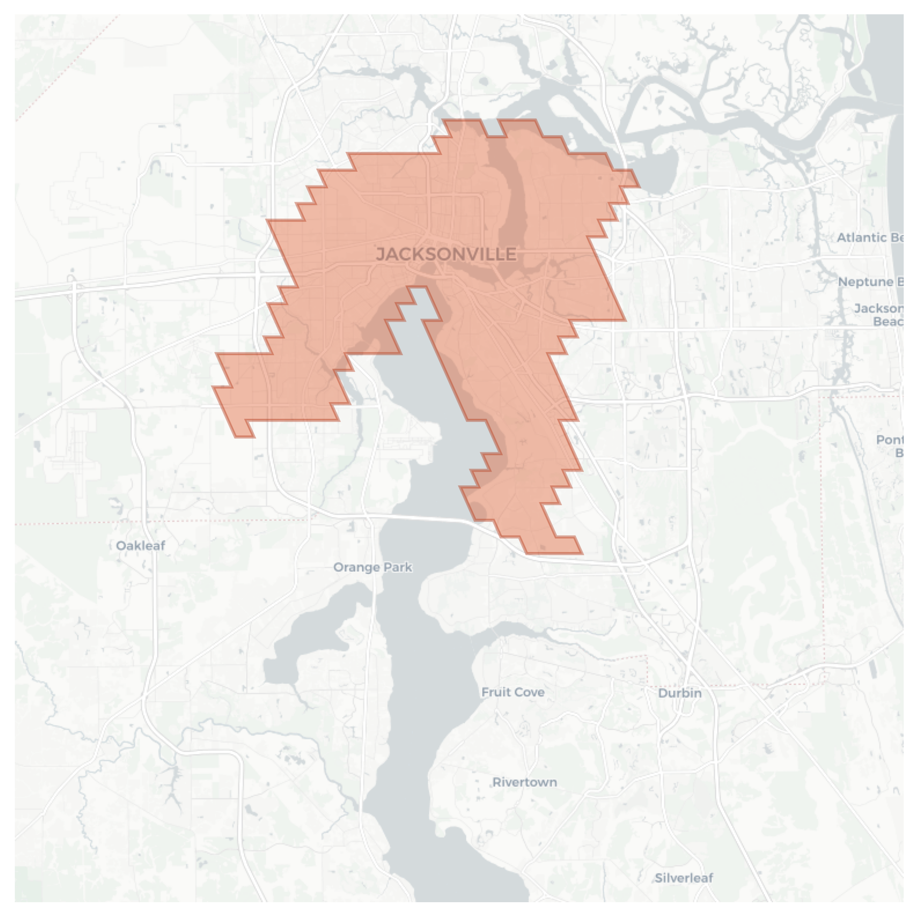 Jacksonville geographic map