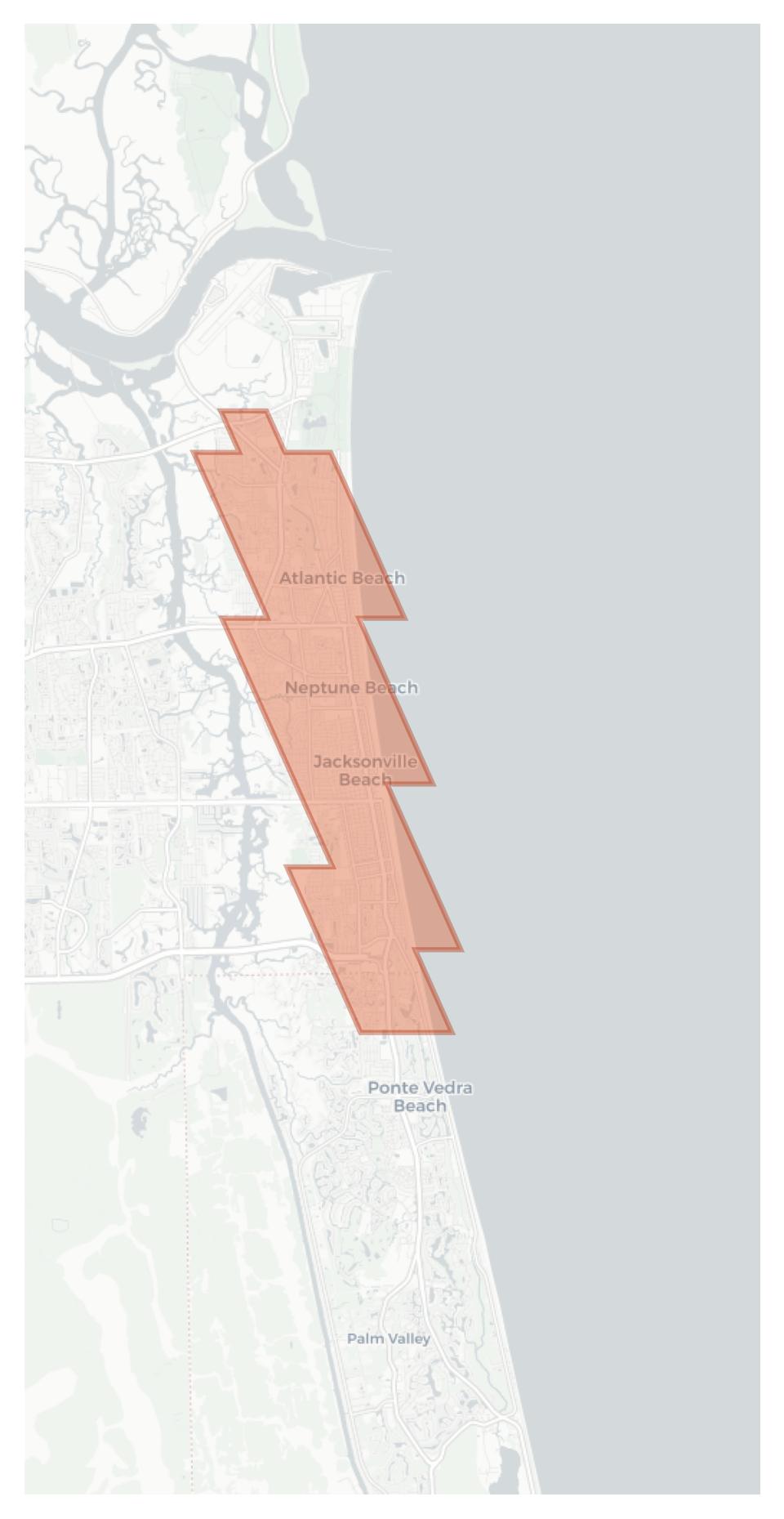 Jacksonville Beach geographic map
