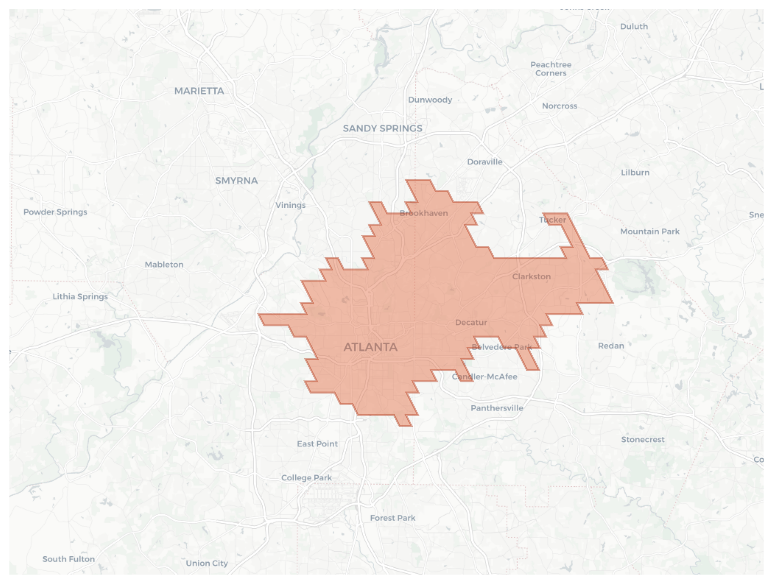 Atlanta geographic map