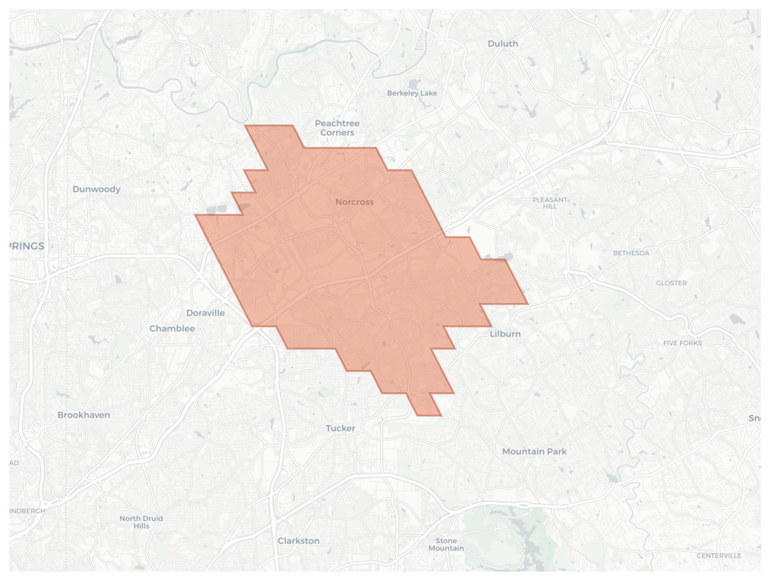 Norcross geographic map