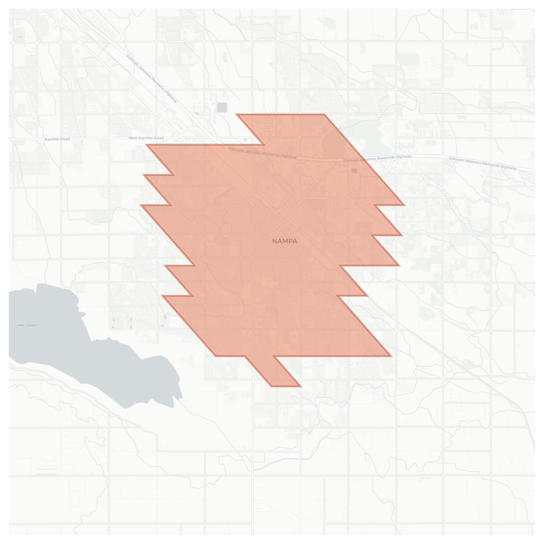 Nampa geographic map