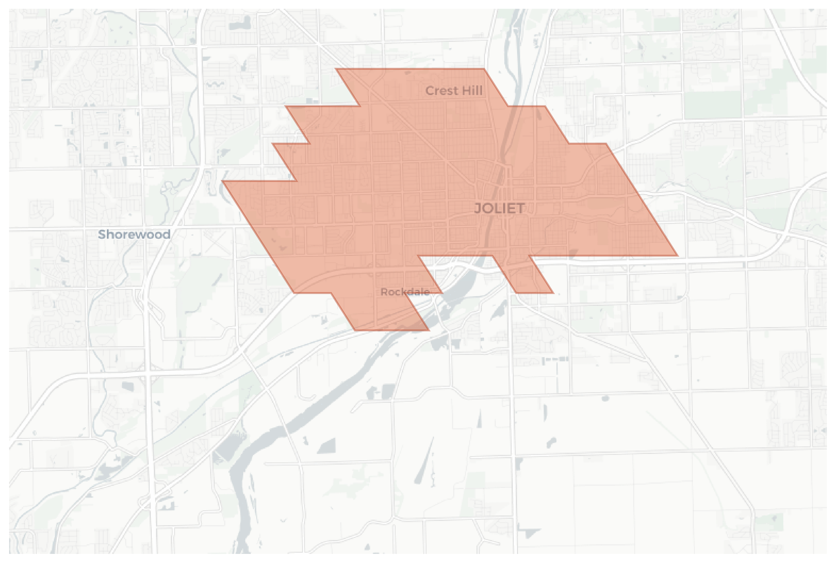 Joliet geographic map