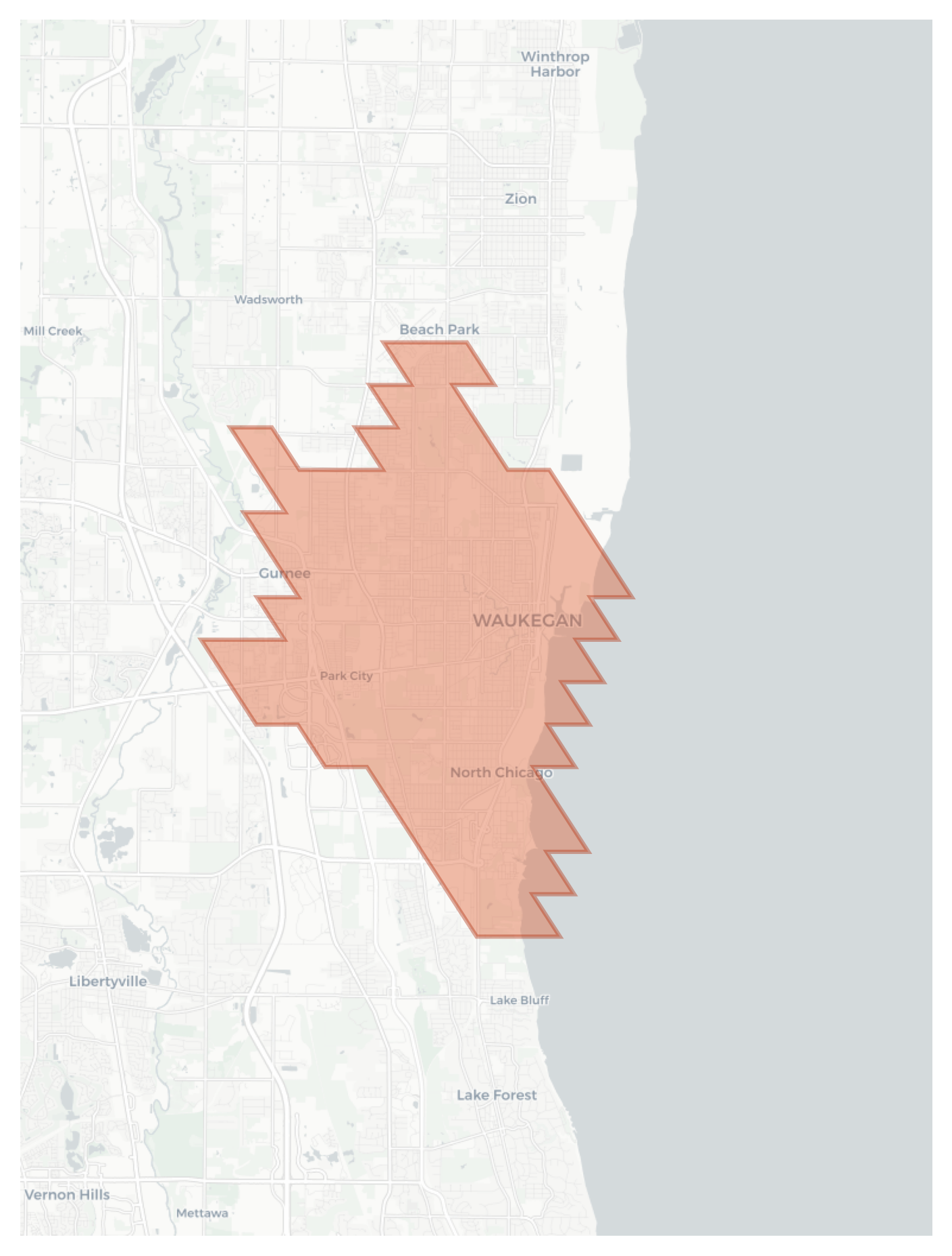 Waukegan geographic map