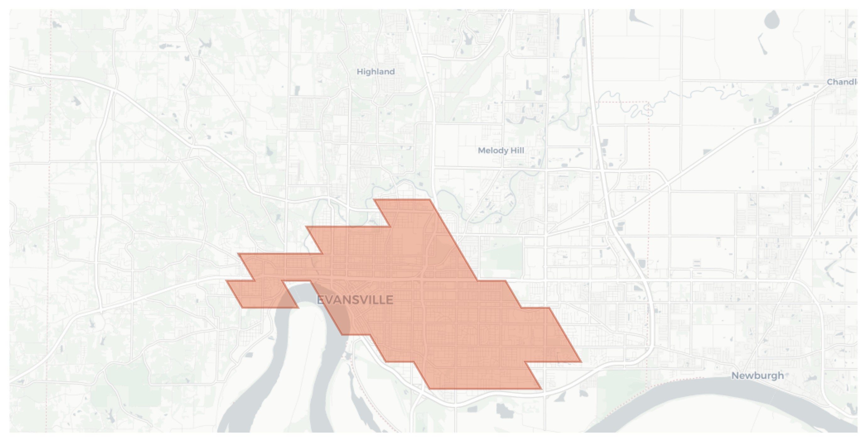Evansville geographic map