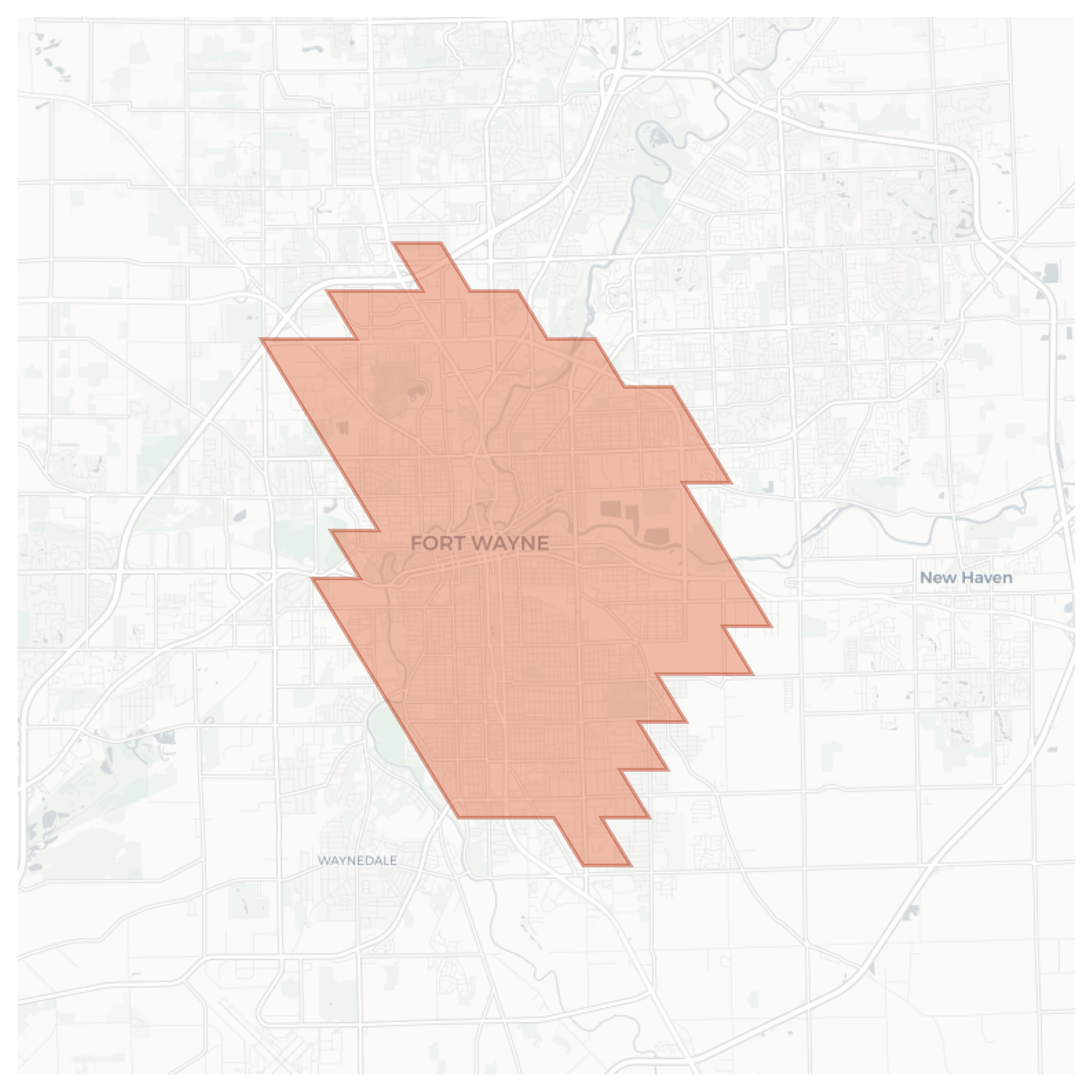 Fort Wayne geographic map