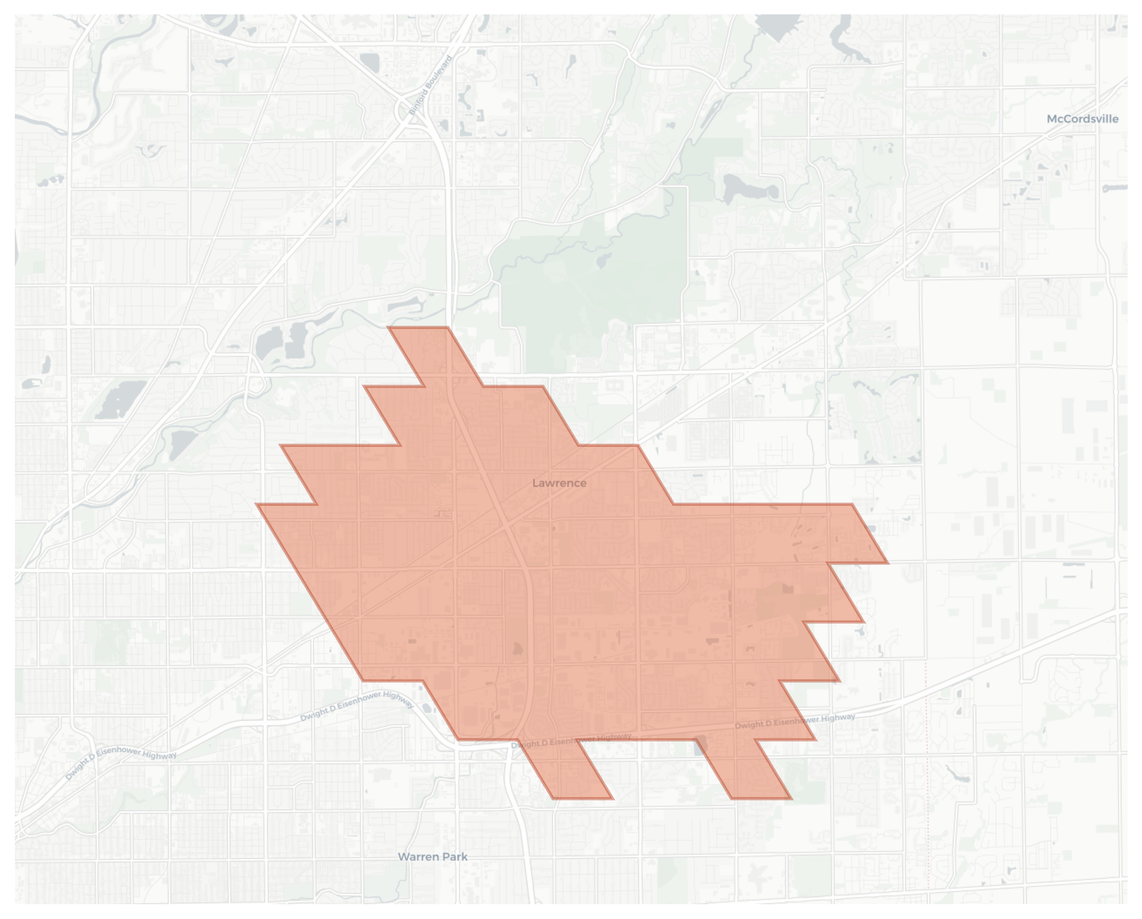 Lawrence geographic map