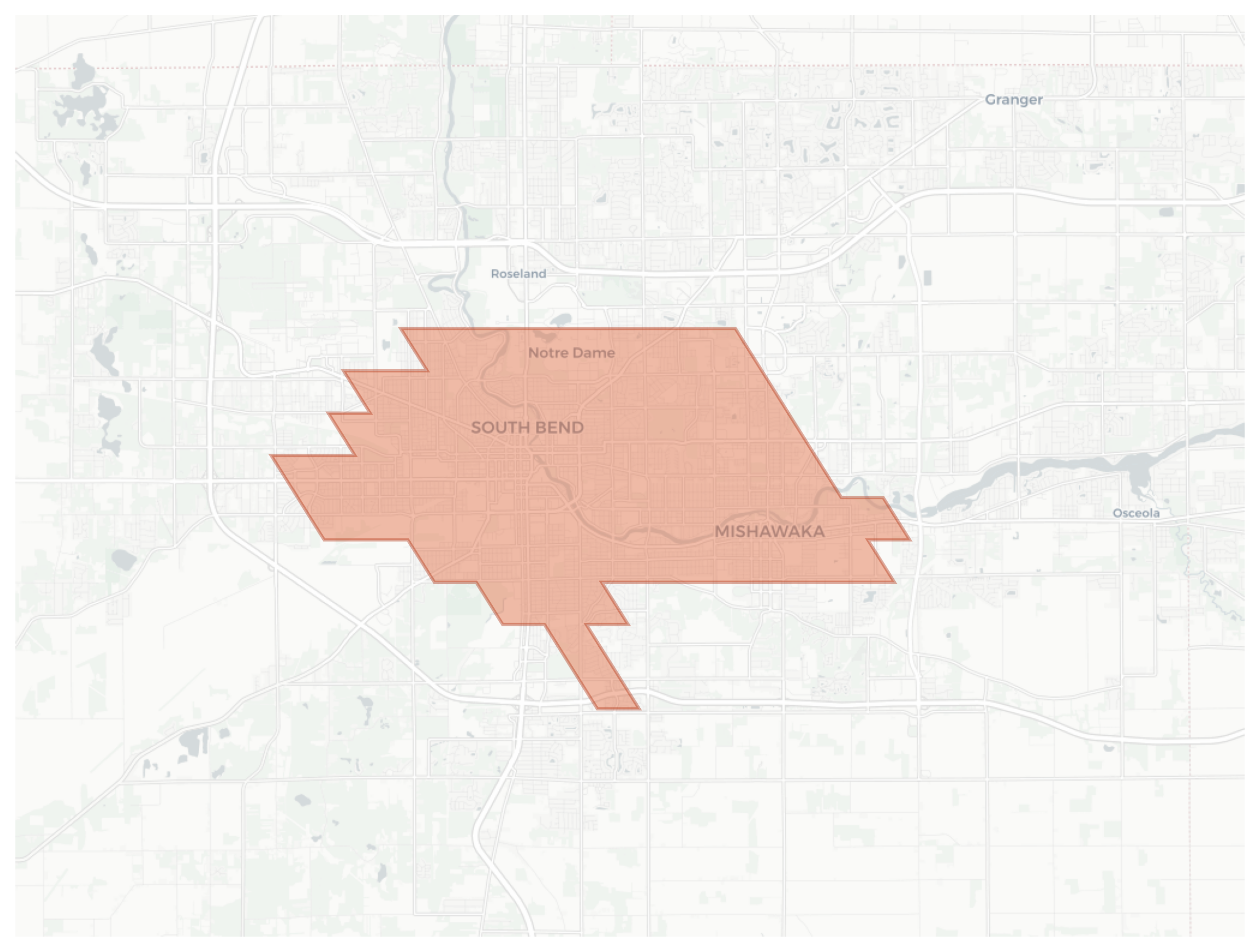 South Bend geographic map