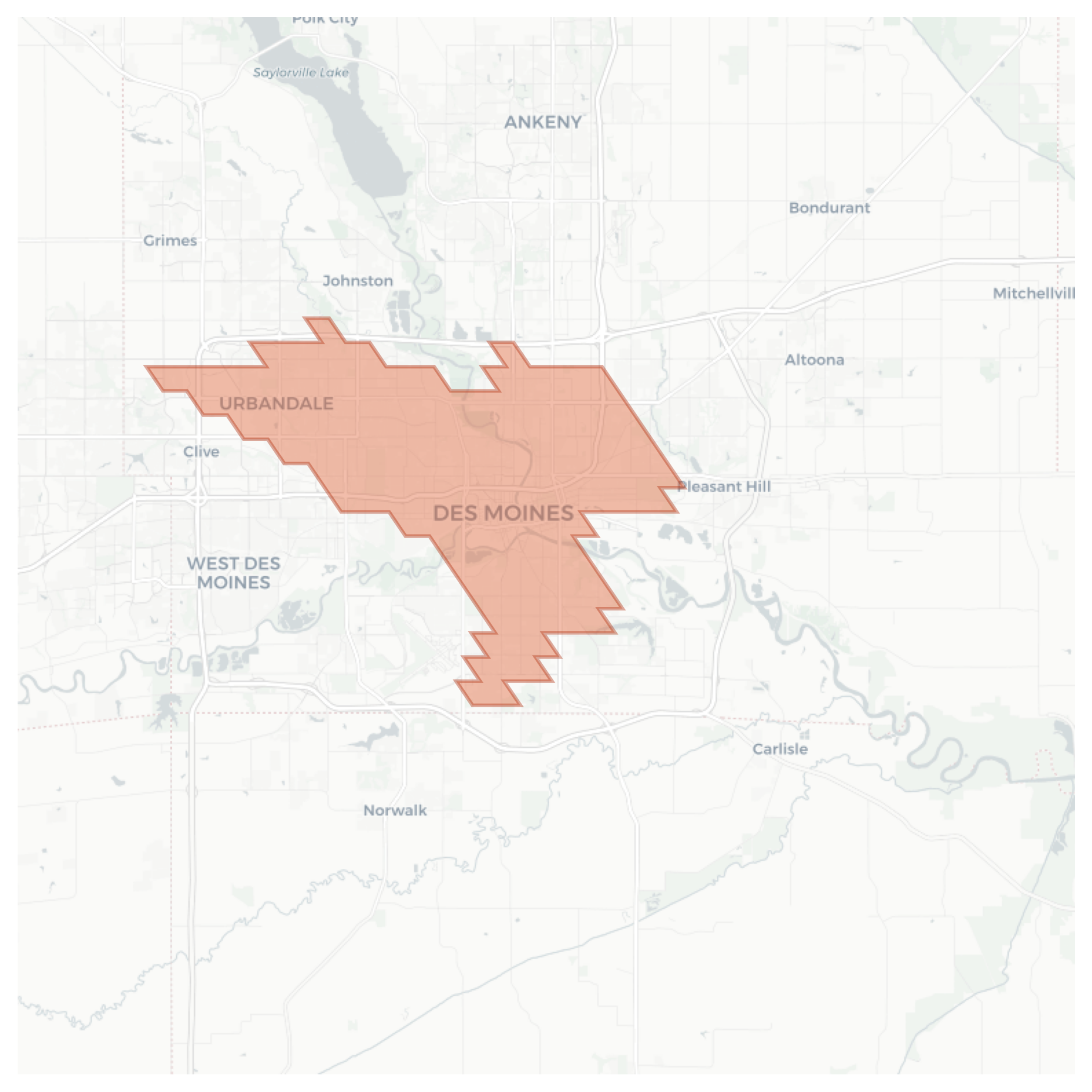 Des Moines geographic map