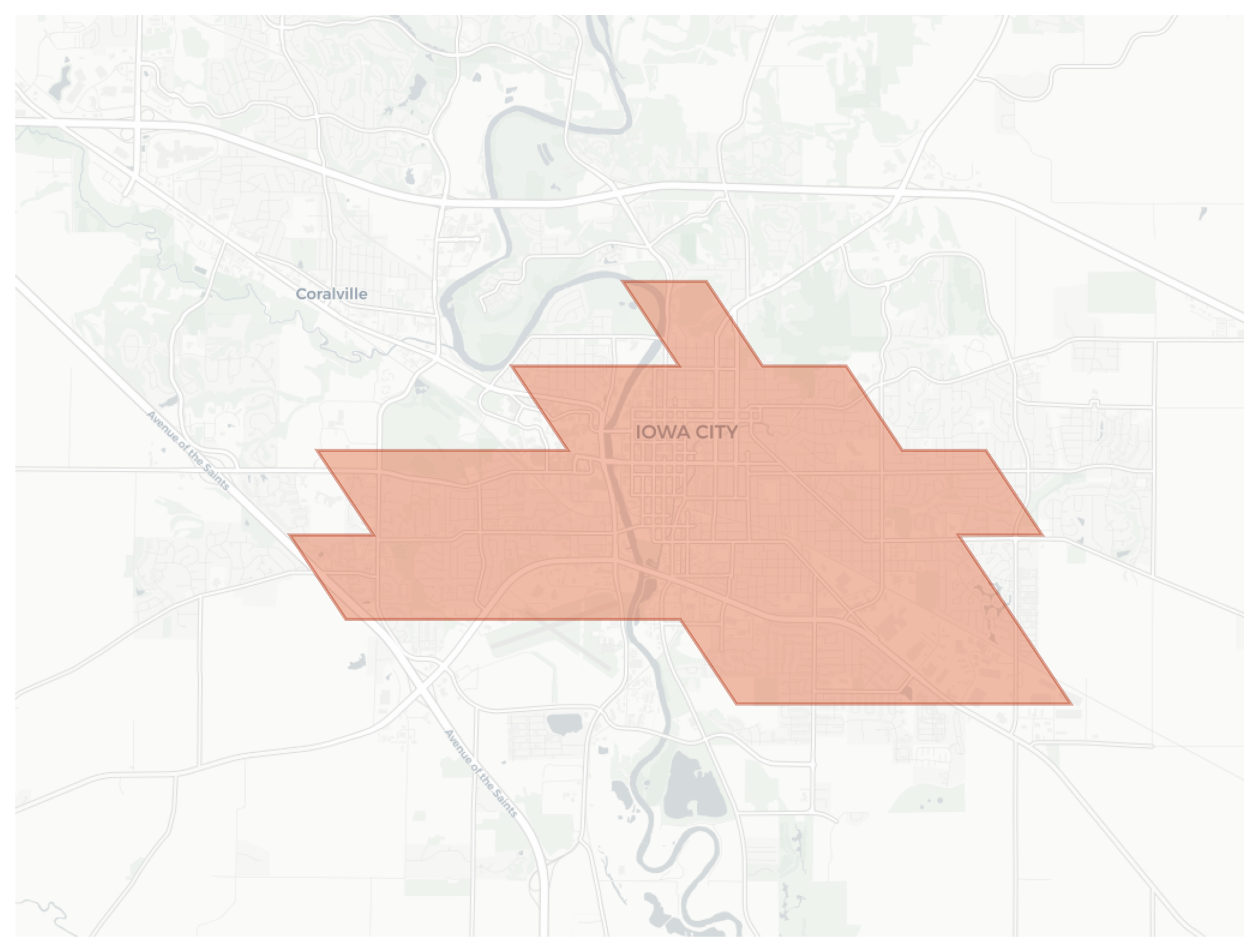 Iowa City geographic map