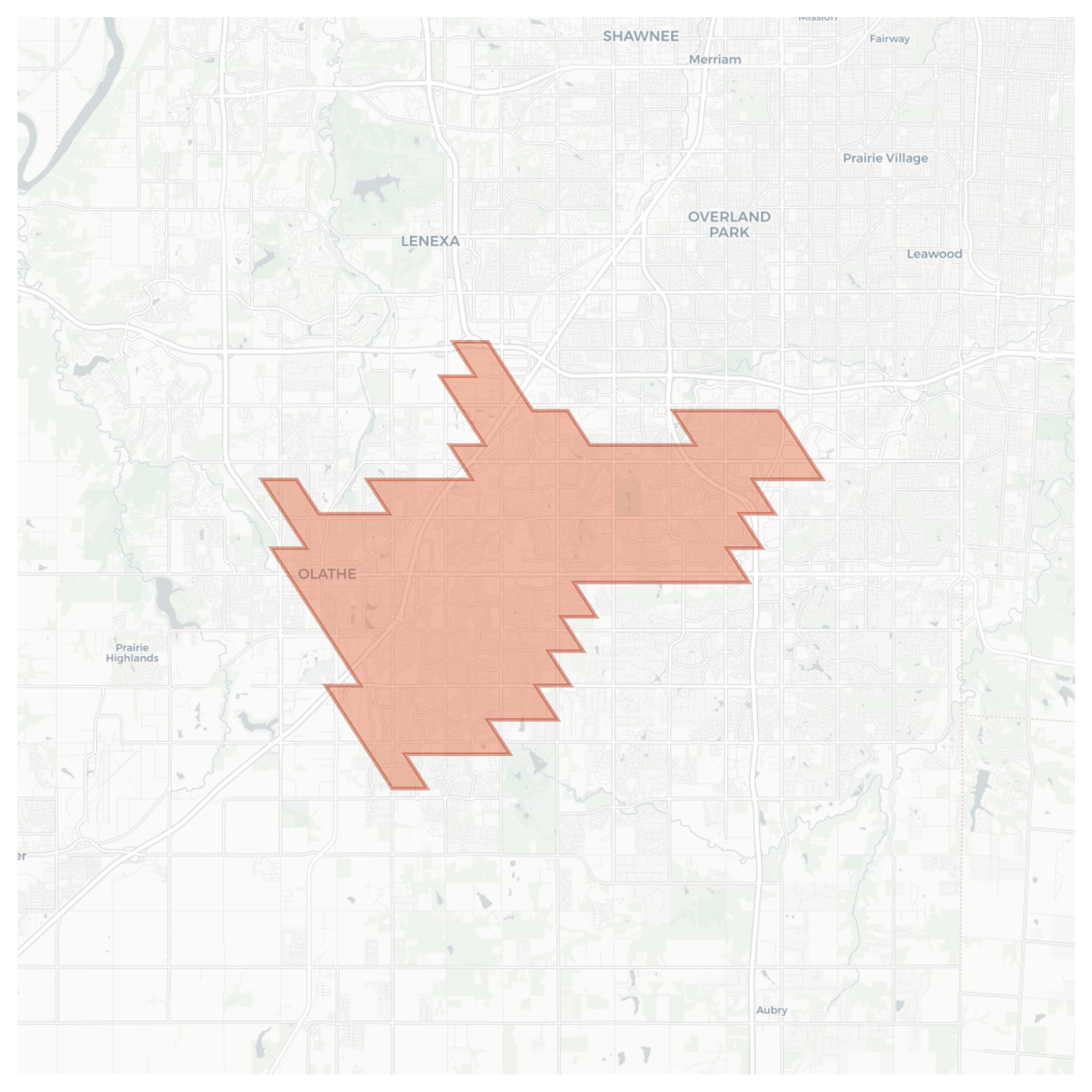 Olathe geographic map