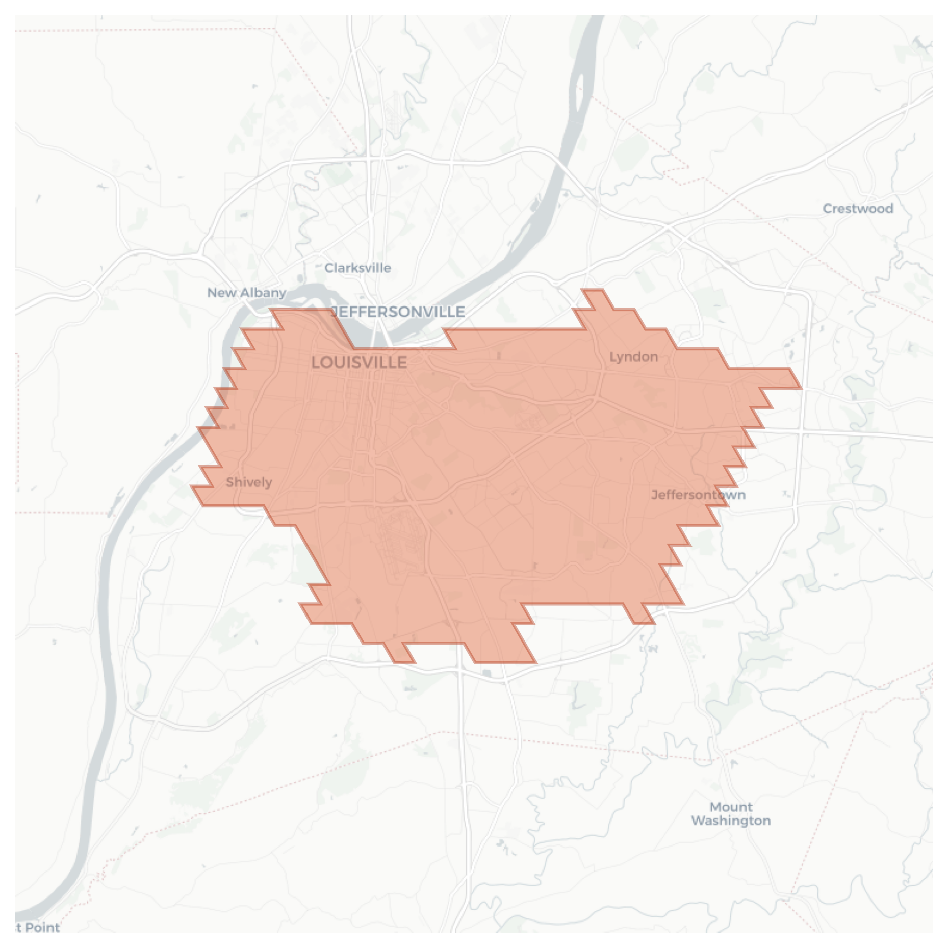 Louisville geographic map