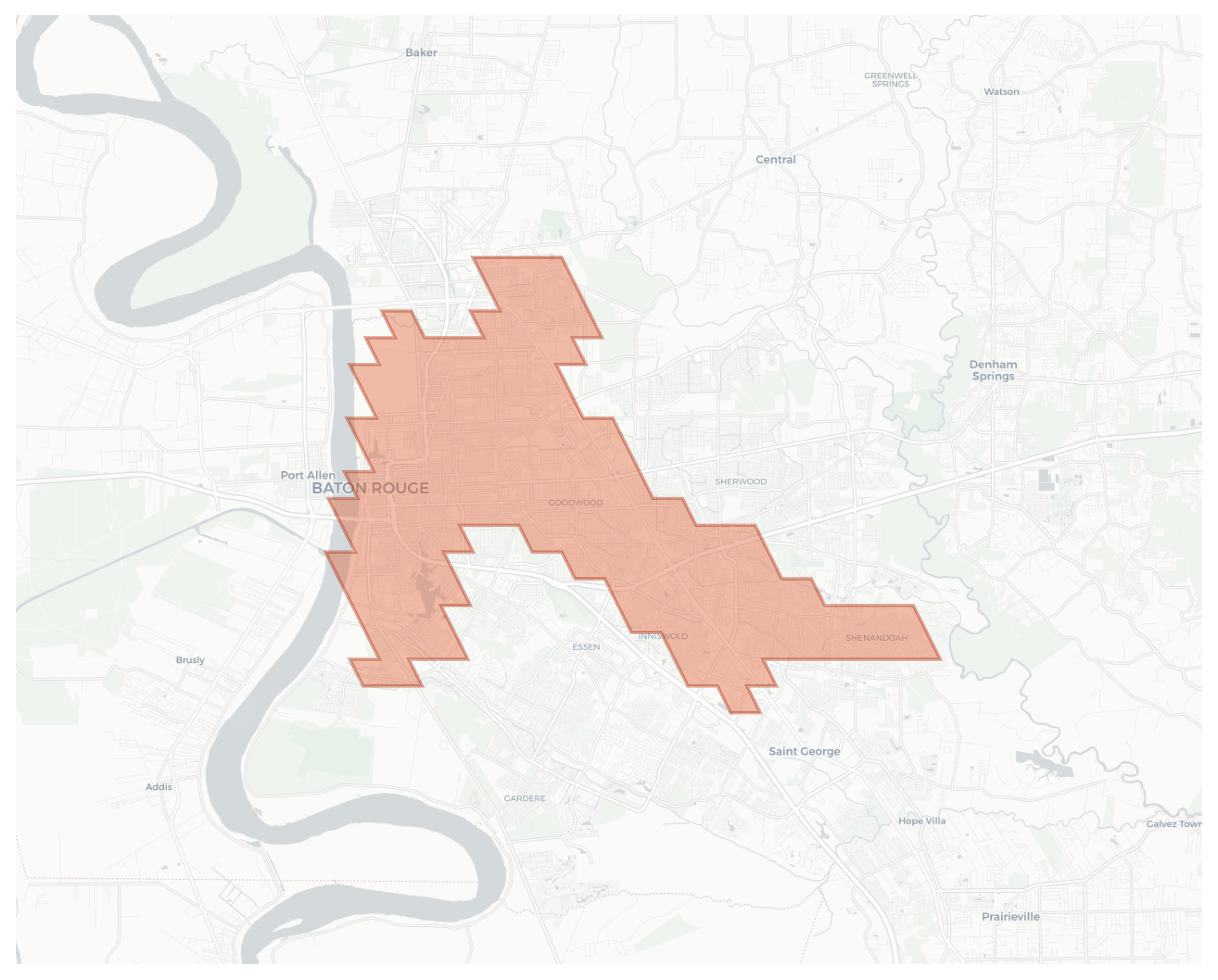 Baton Rouge geographic map