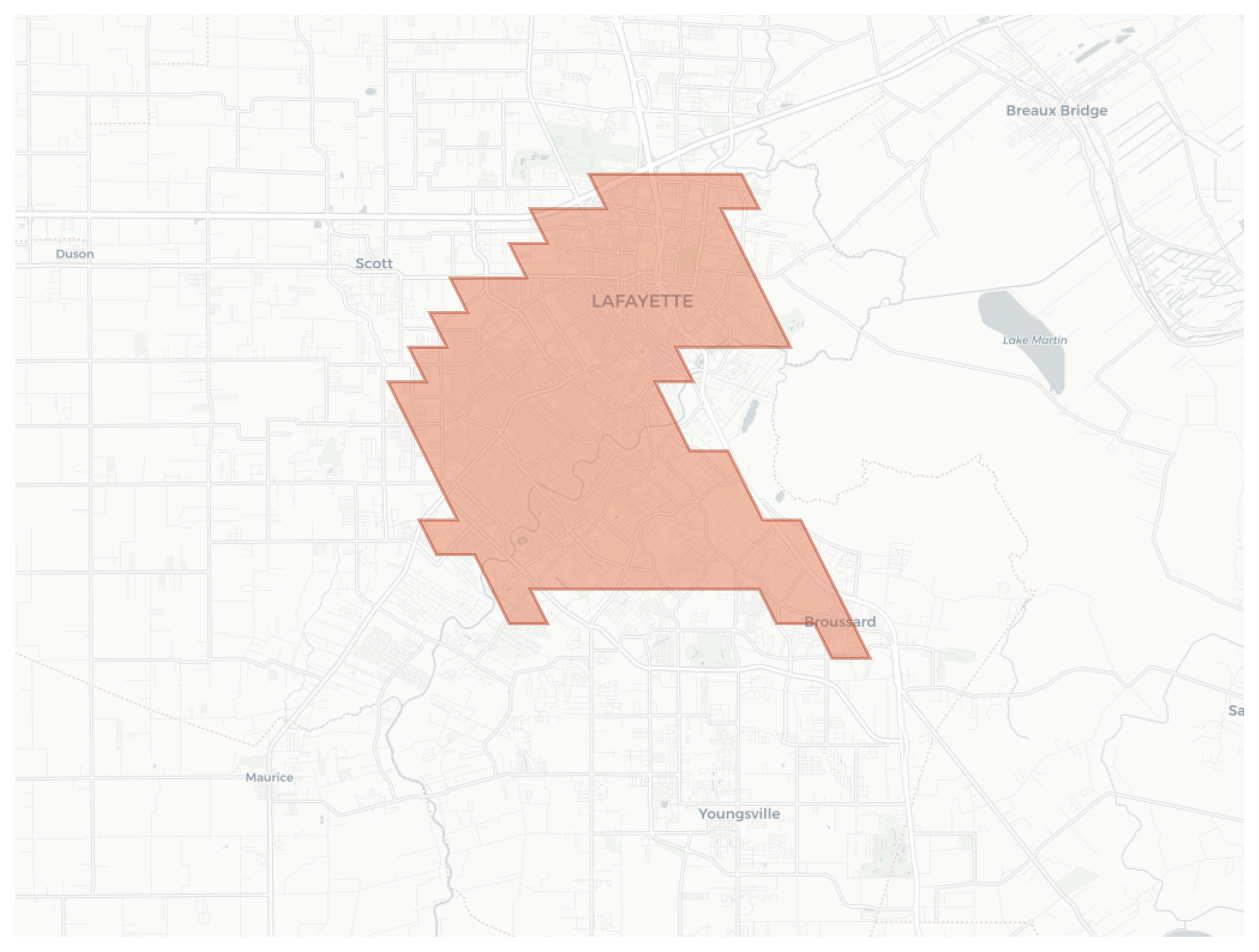 Lafayette geographic map