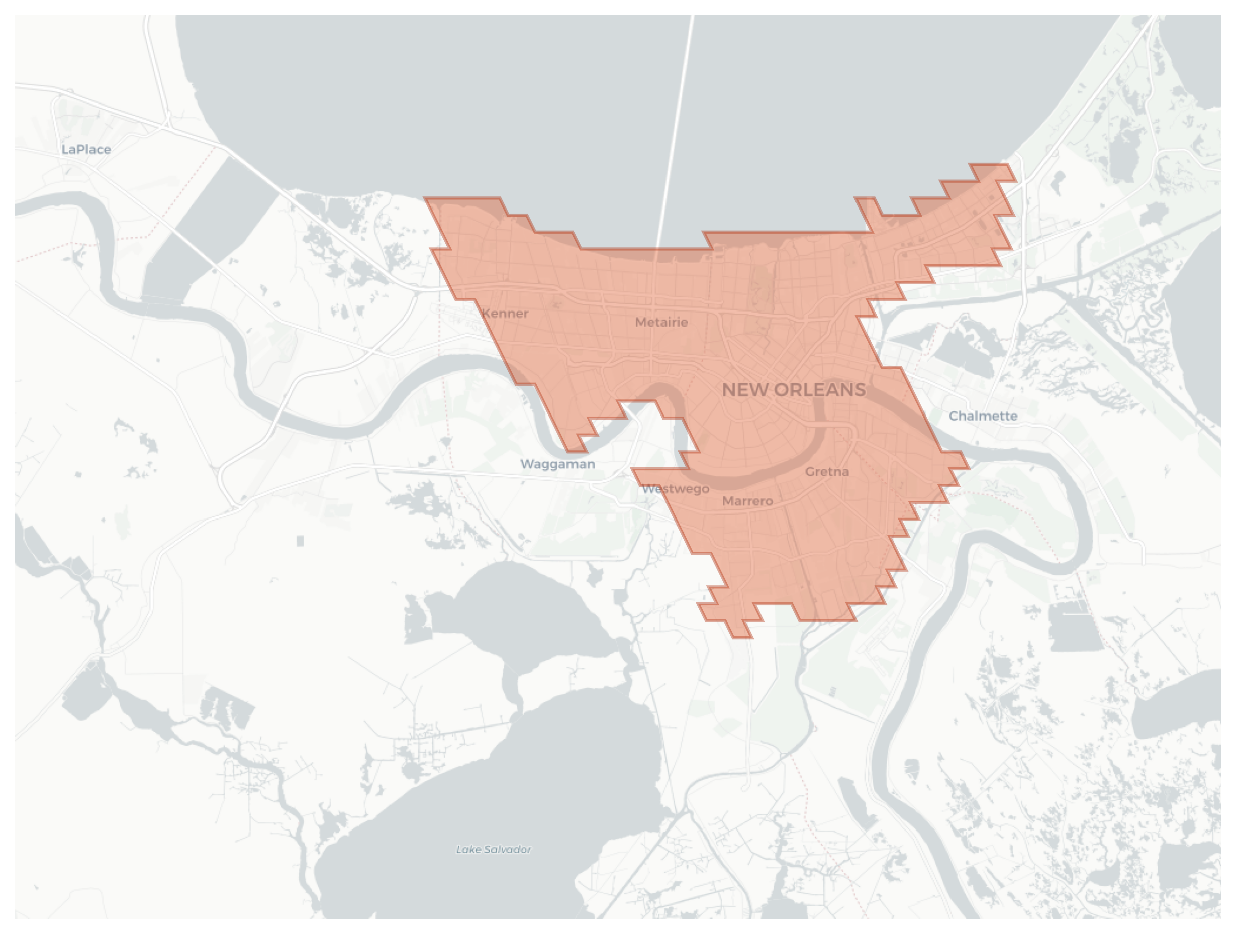 New Orleans geographic map