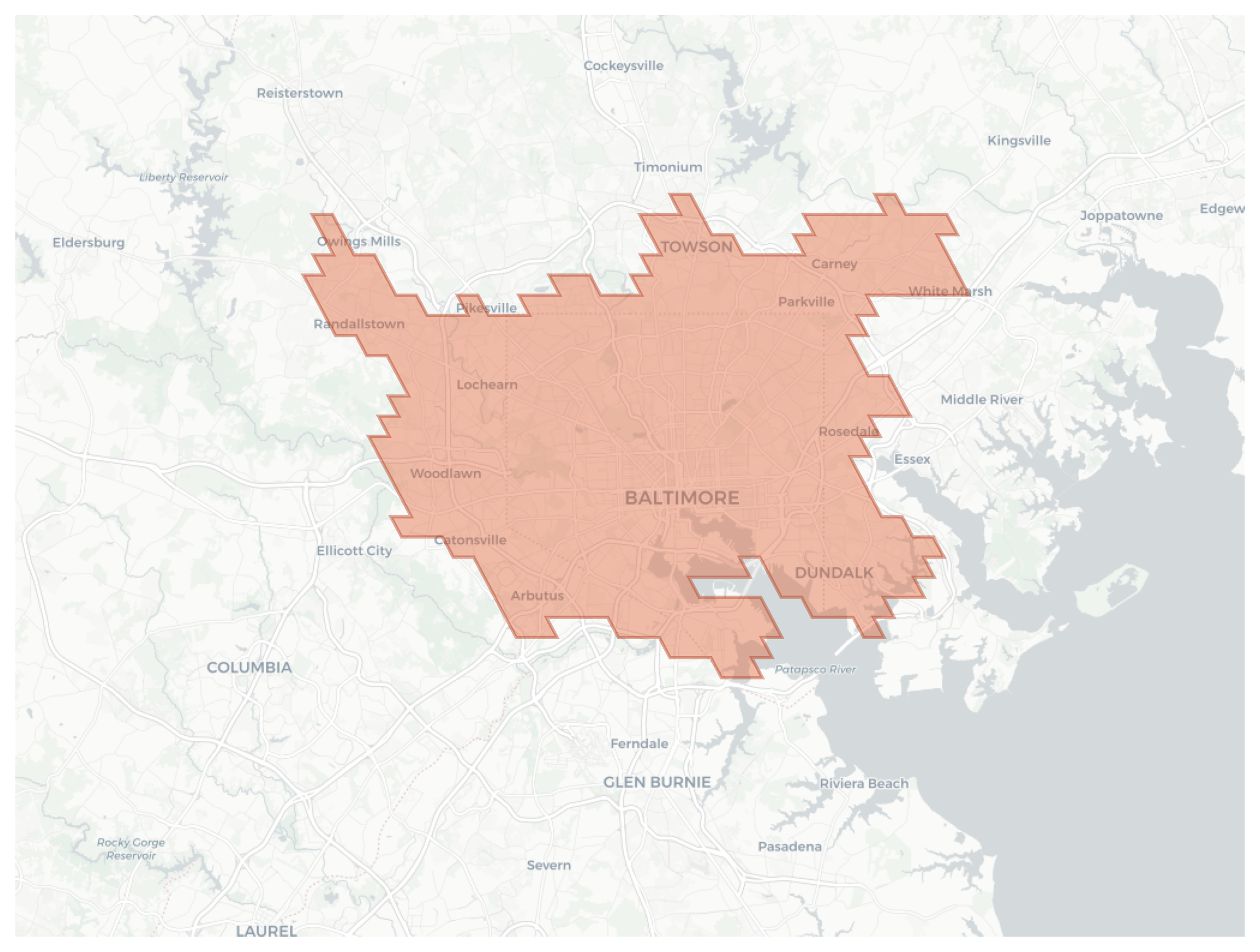 Baltimore geographic map