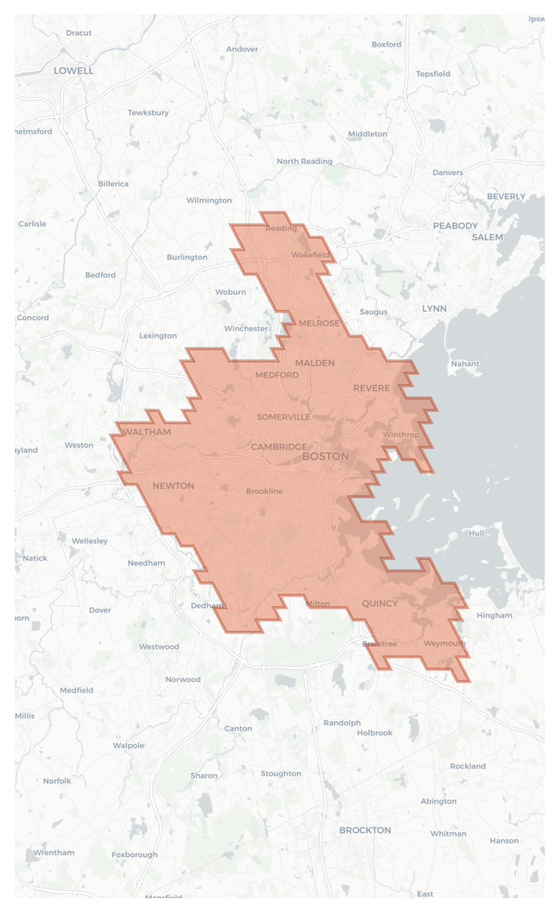 Boston geographic map