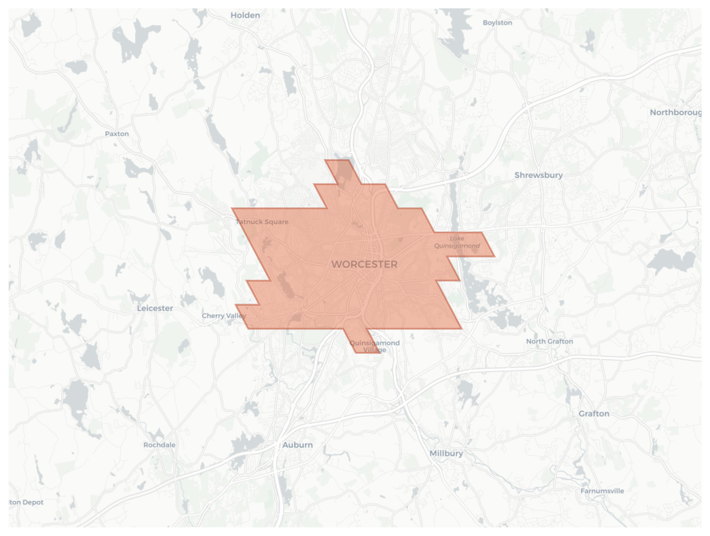 Worcester geographic map