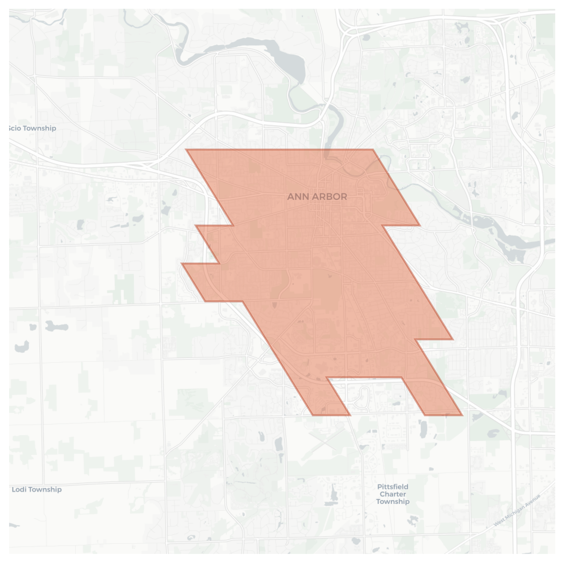 Ann Arbor geographic map