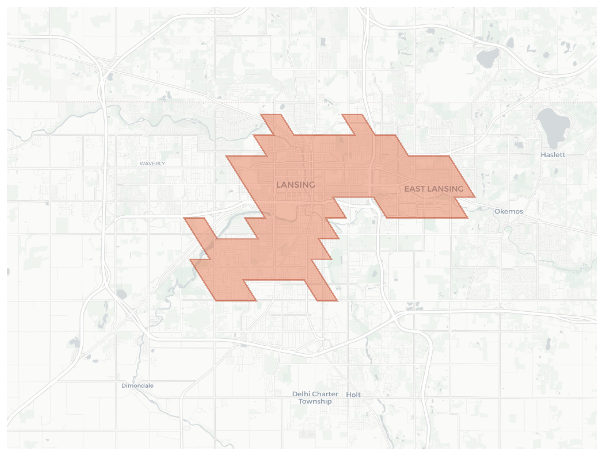 Lansing geographic map